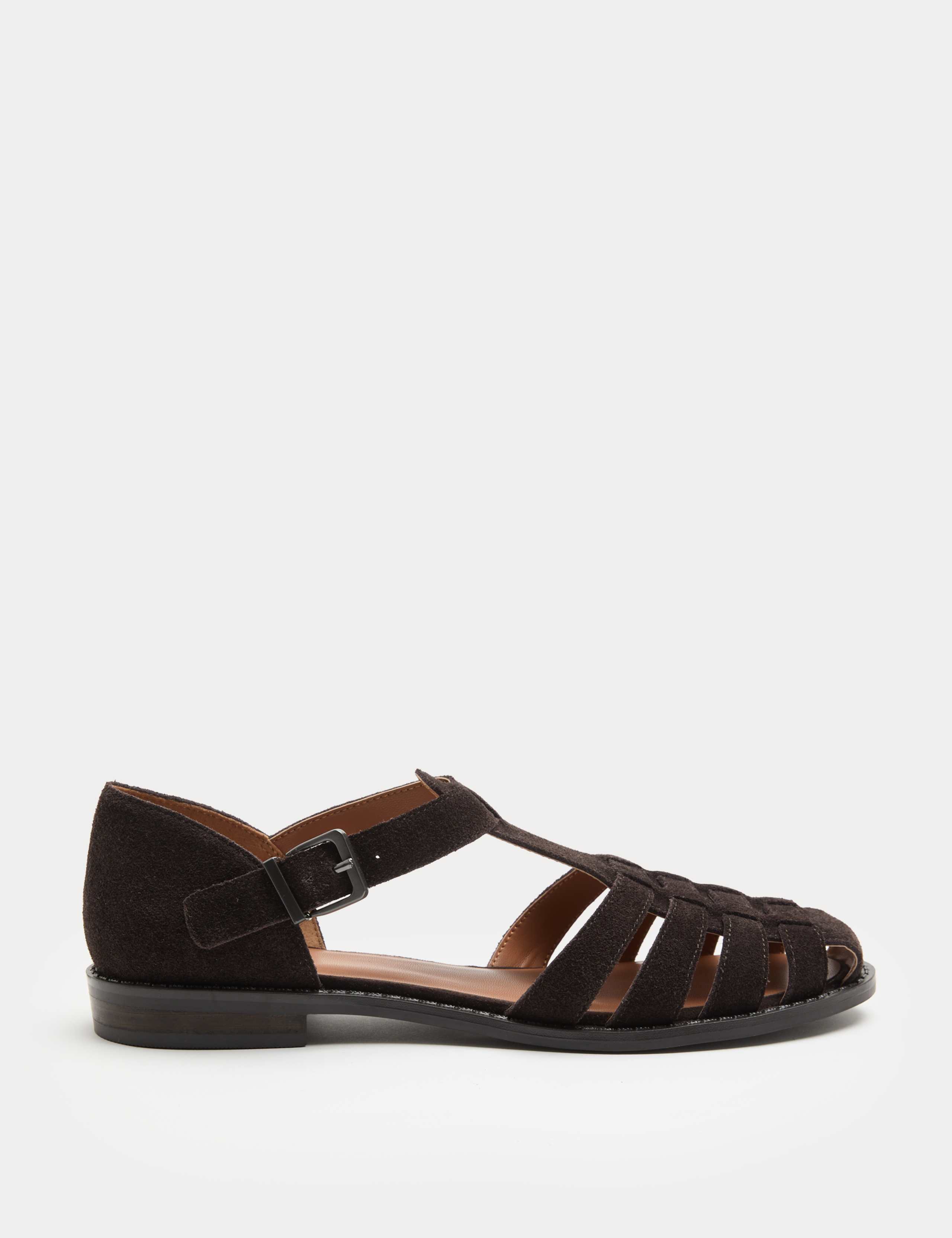 Suede Strappy Fisherman Sandals