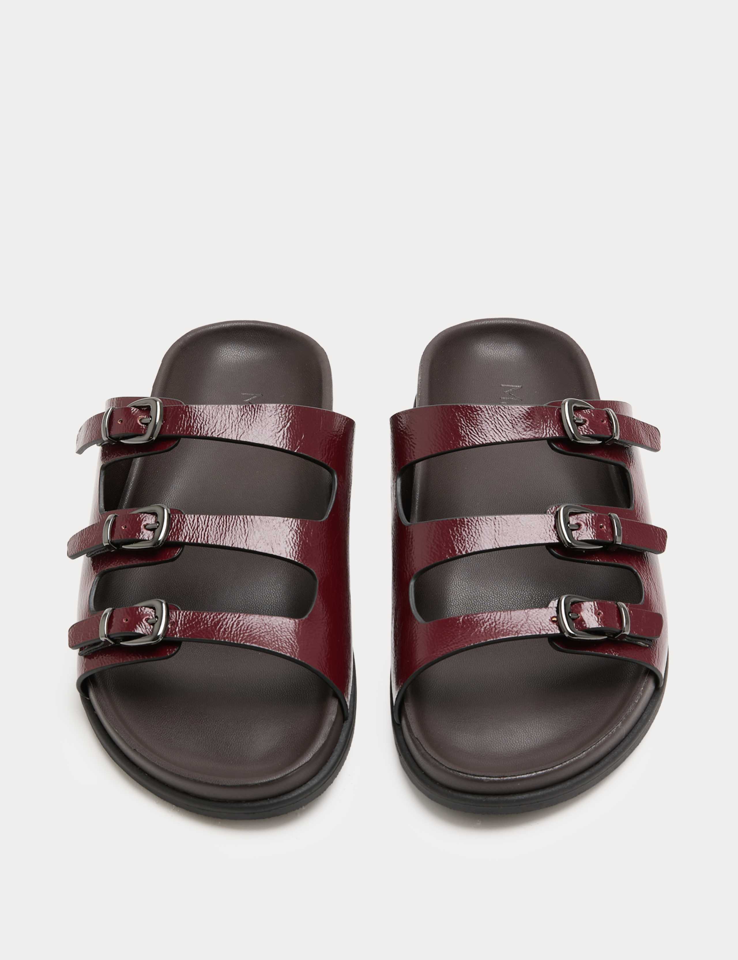 Triple Buckle Footbed Sandals