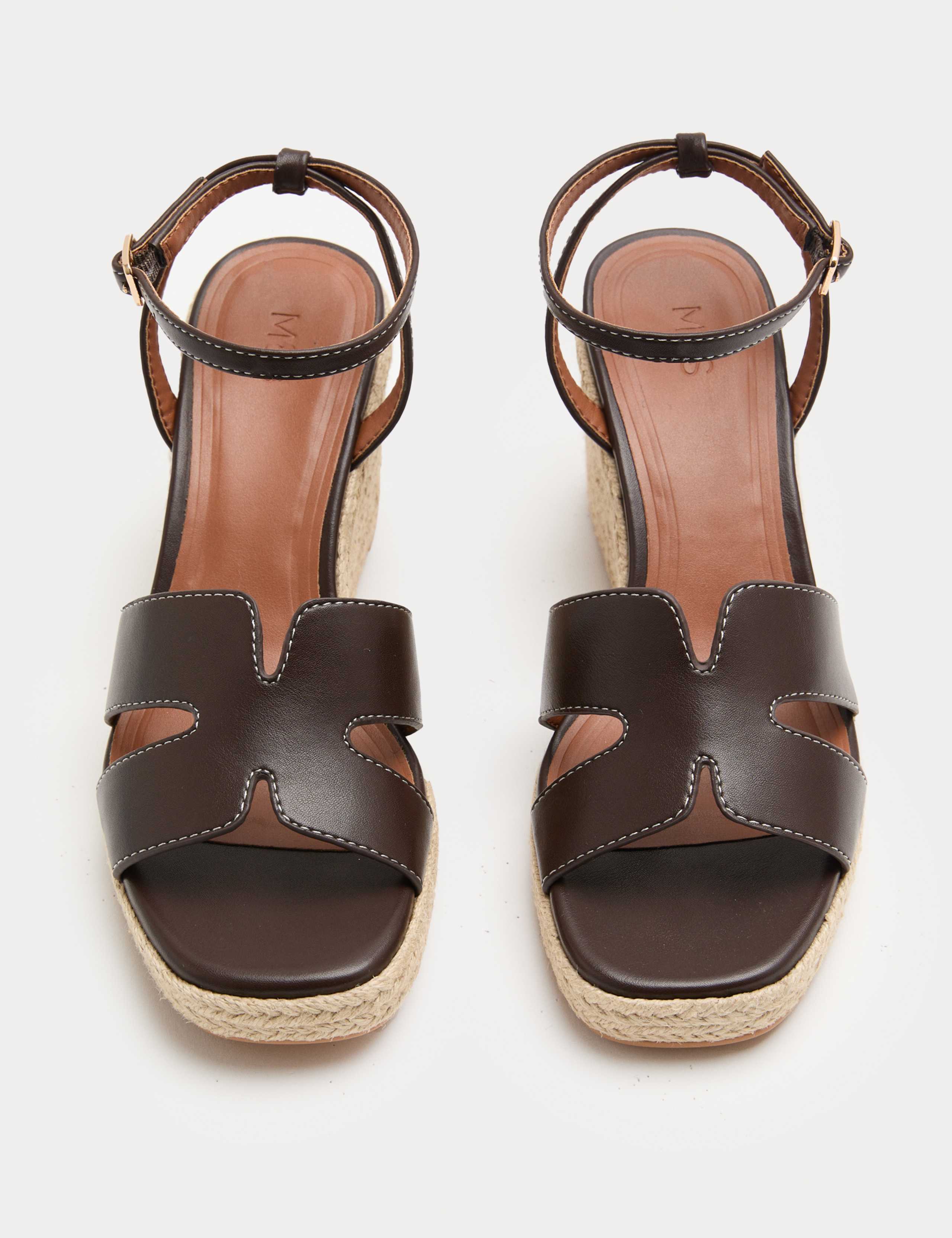 Wide Fit Ankle Strap Wedge Sandals