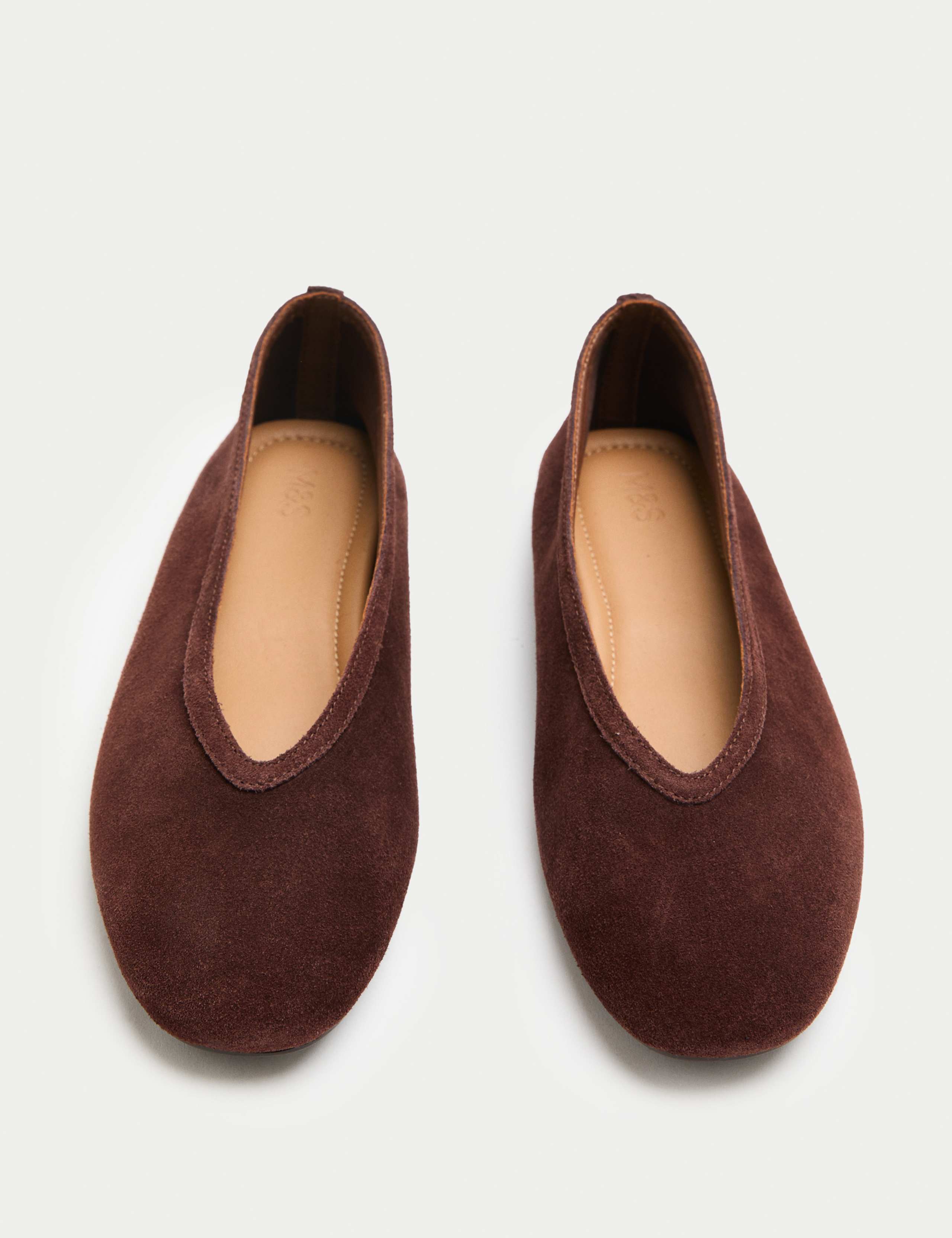 Suede Flat Round Toe Ballet Pumps