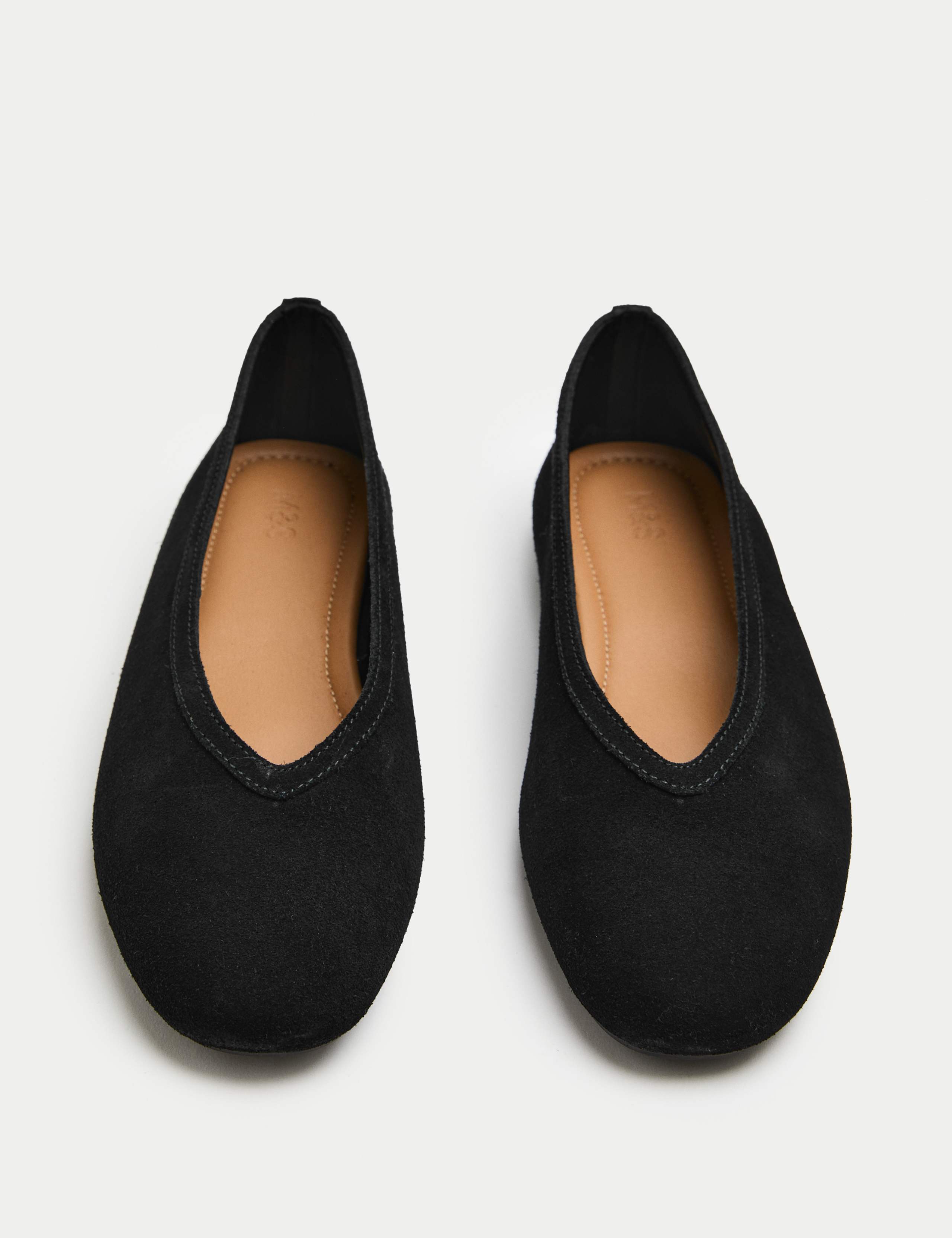 Suede Flat Round Toe Ballet Pumps