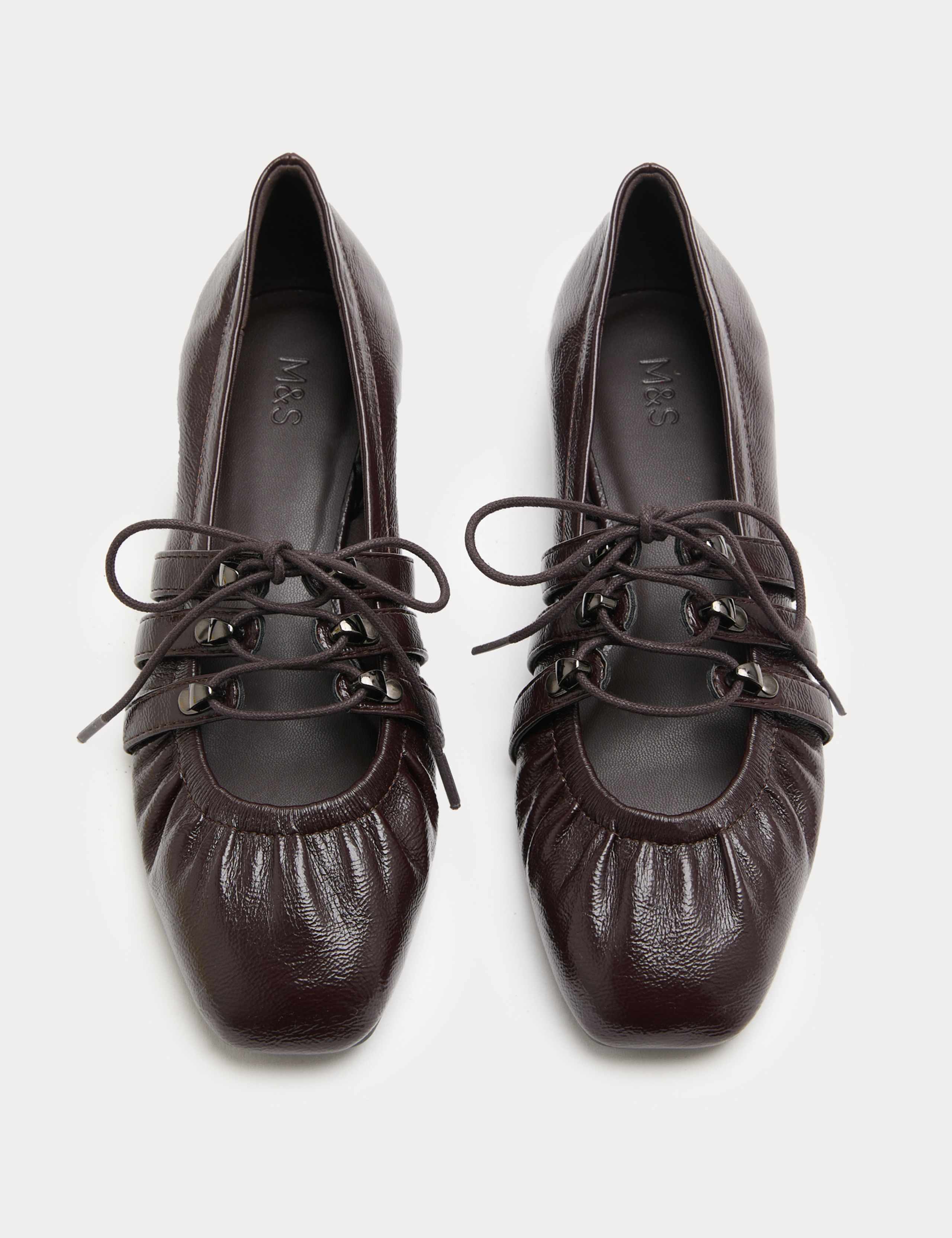 Lace Up Flat Ballet Pumps