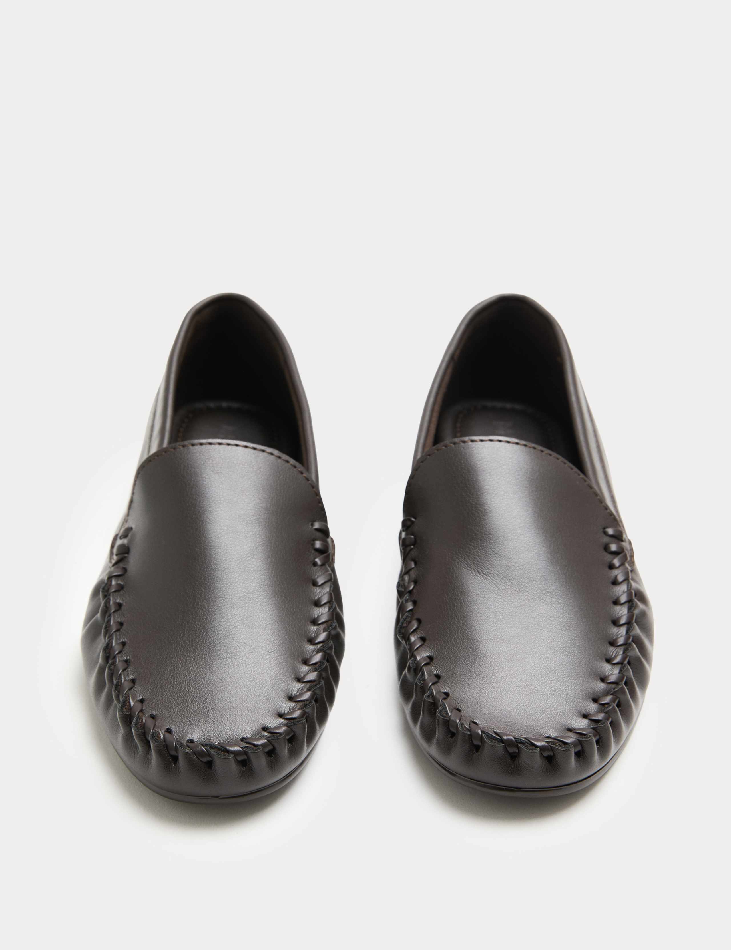 Whip Stitch Detail Slip On Loafers