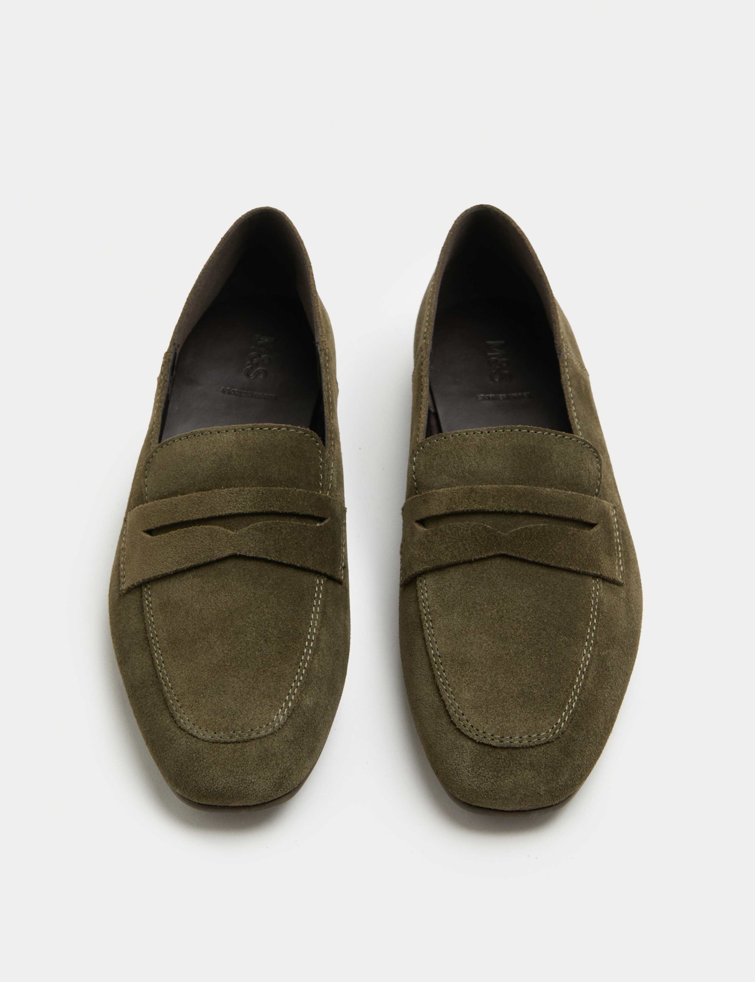 Suede Flat Chisel Toe Loafers