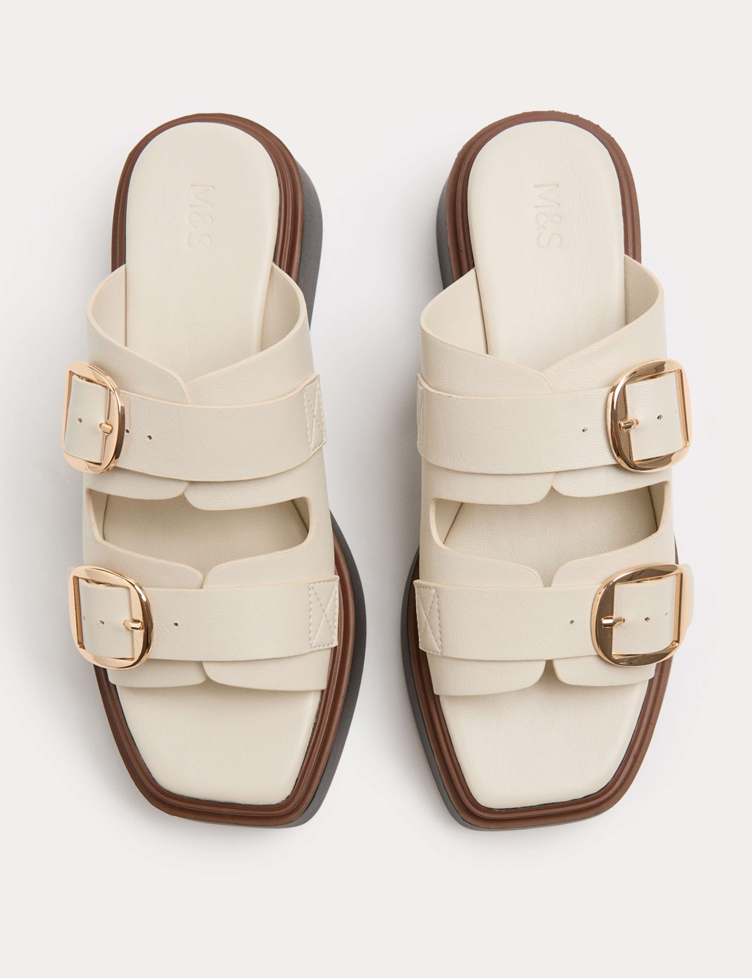 Double Buckle Flatform Mules