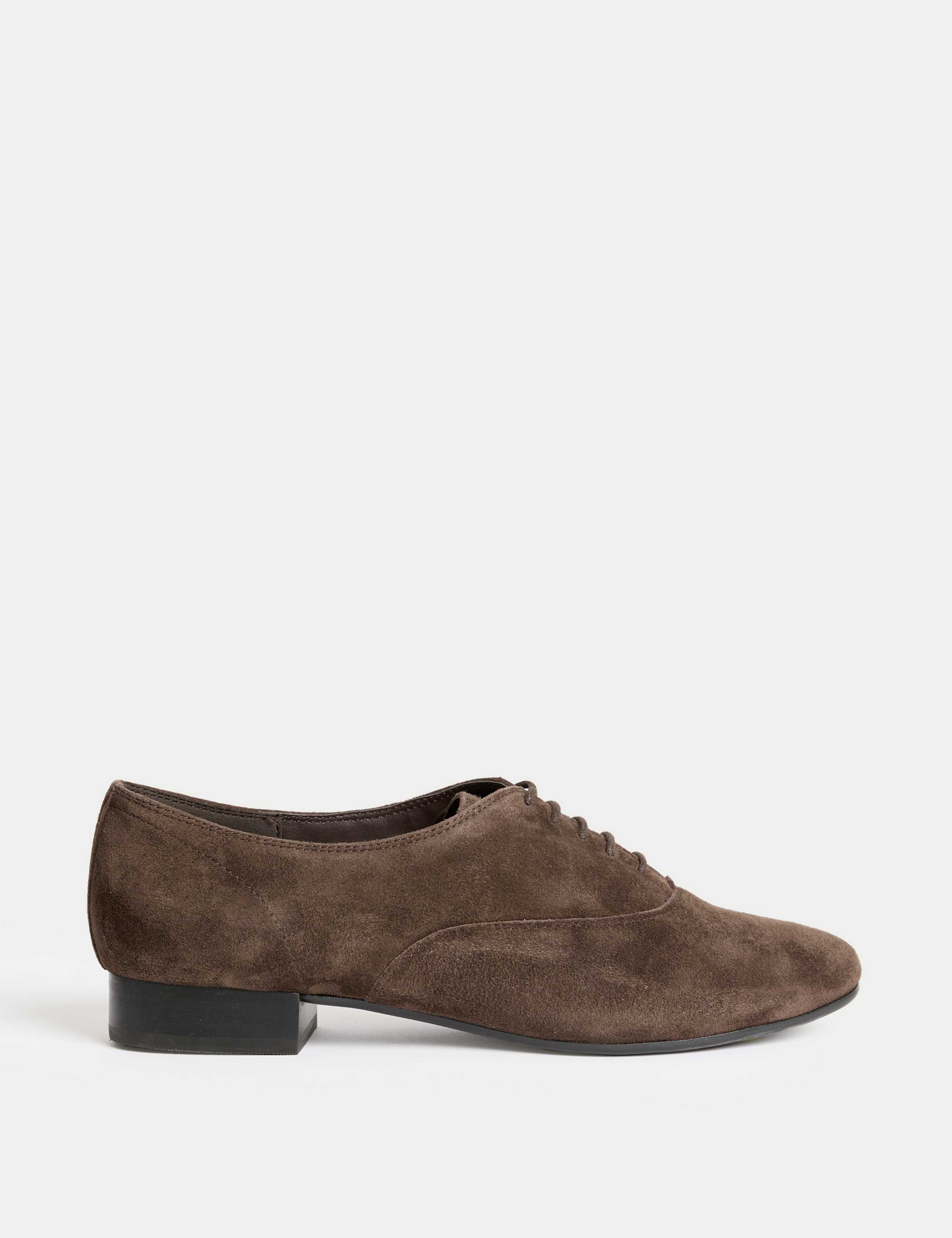Suede Lace Up Block Heel Shoes