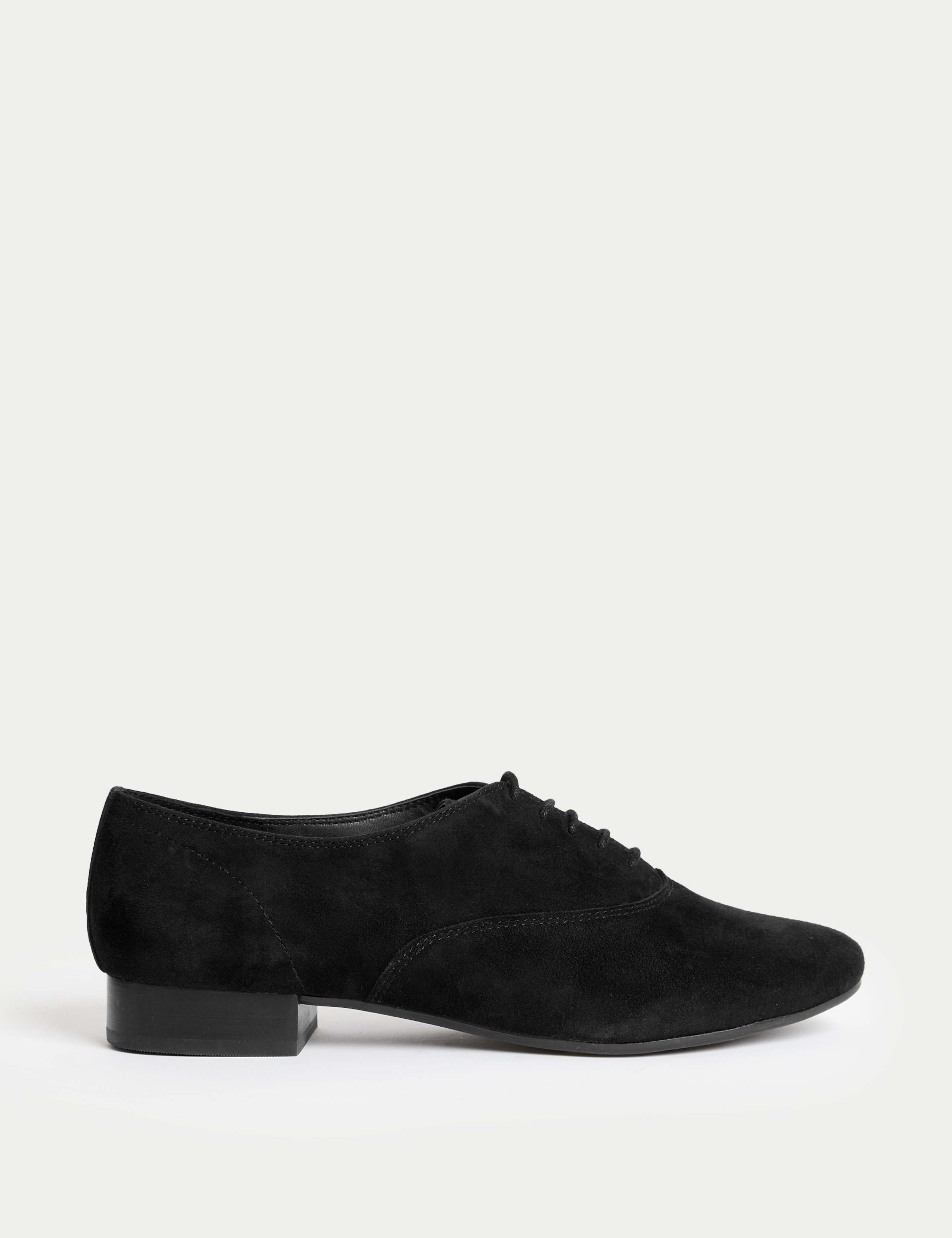 Suede Lace Up Block Heel Shoes