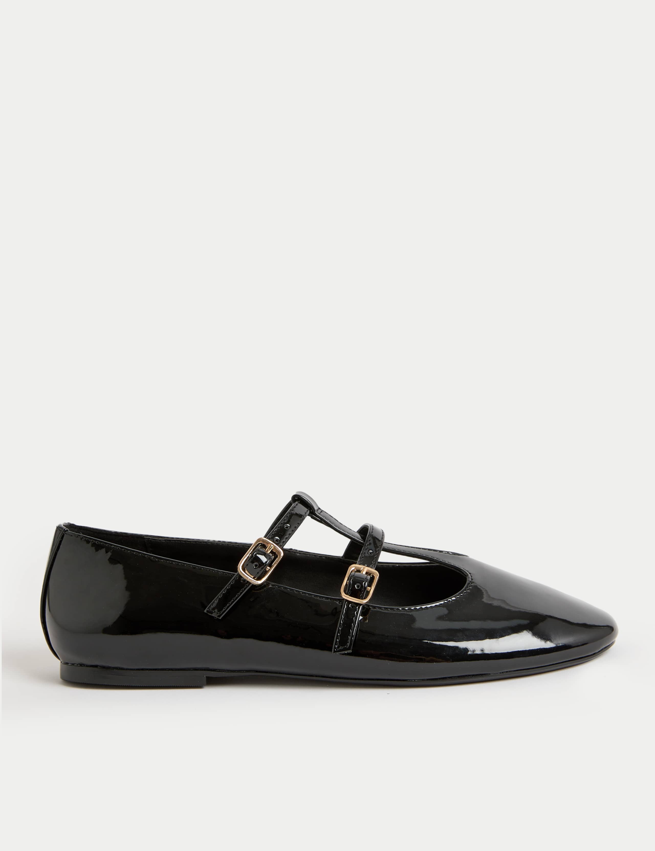 Patent Strappy Flat Mary Jane Ballet Pumps