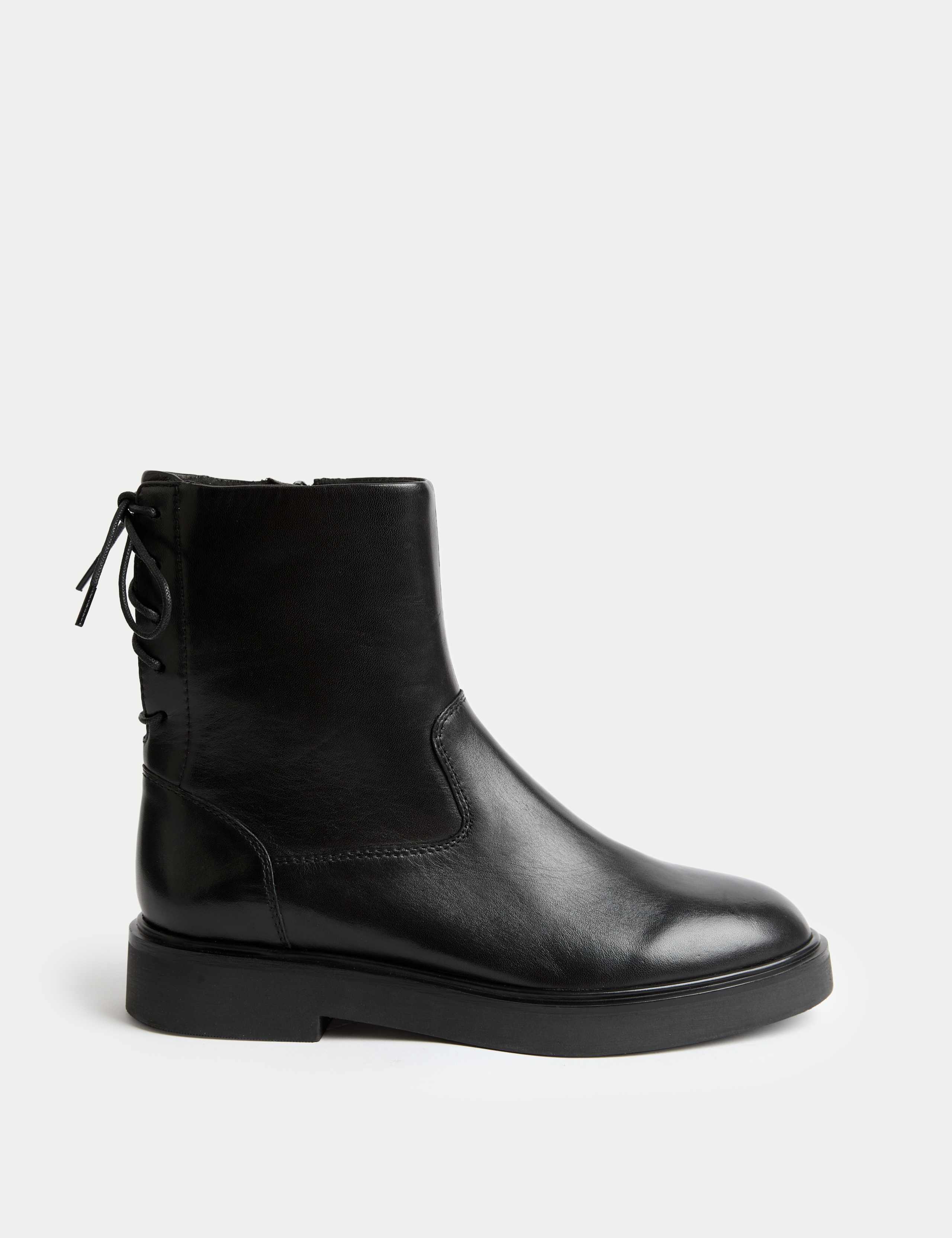 Leather Lace Up Ankle Boots