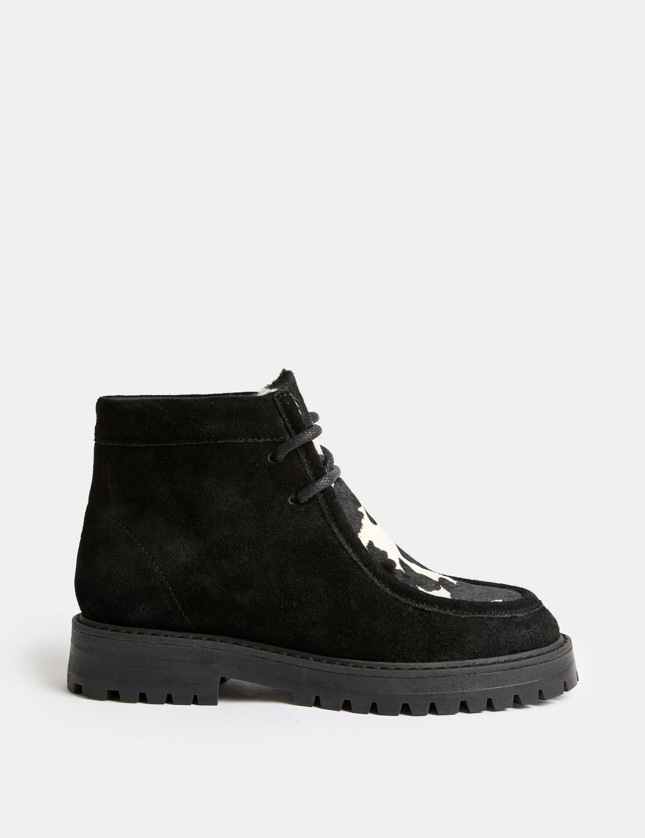 Suede Block Heel Ankle Boots