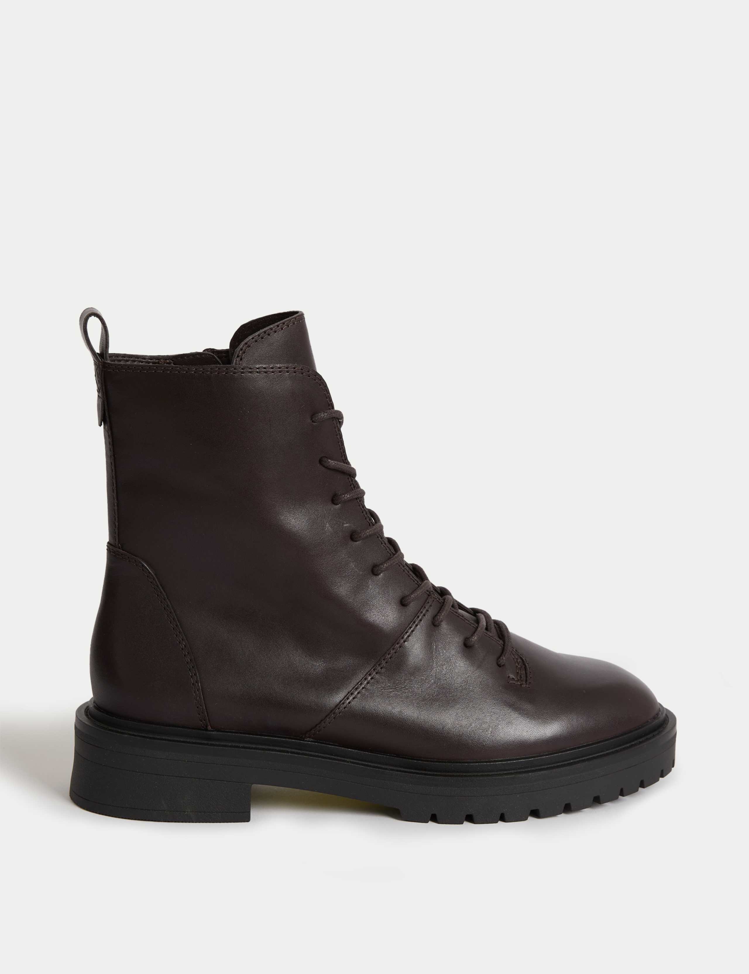 Leather Lace Up Ankle Boots