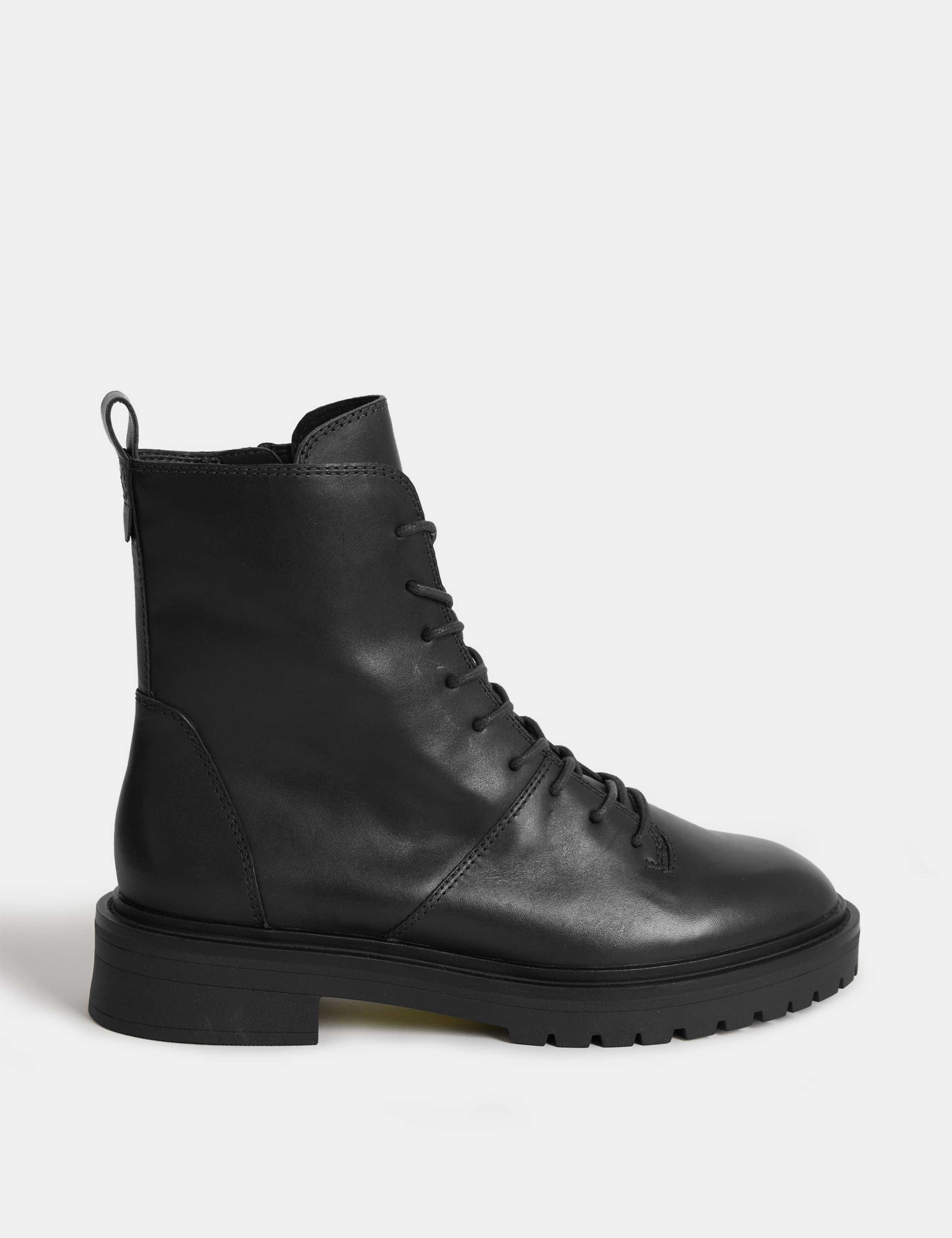 Leather Lace Up Ankle Boots
