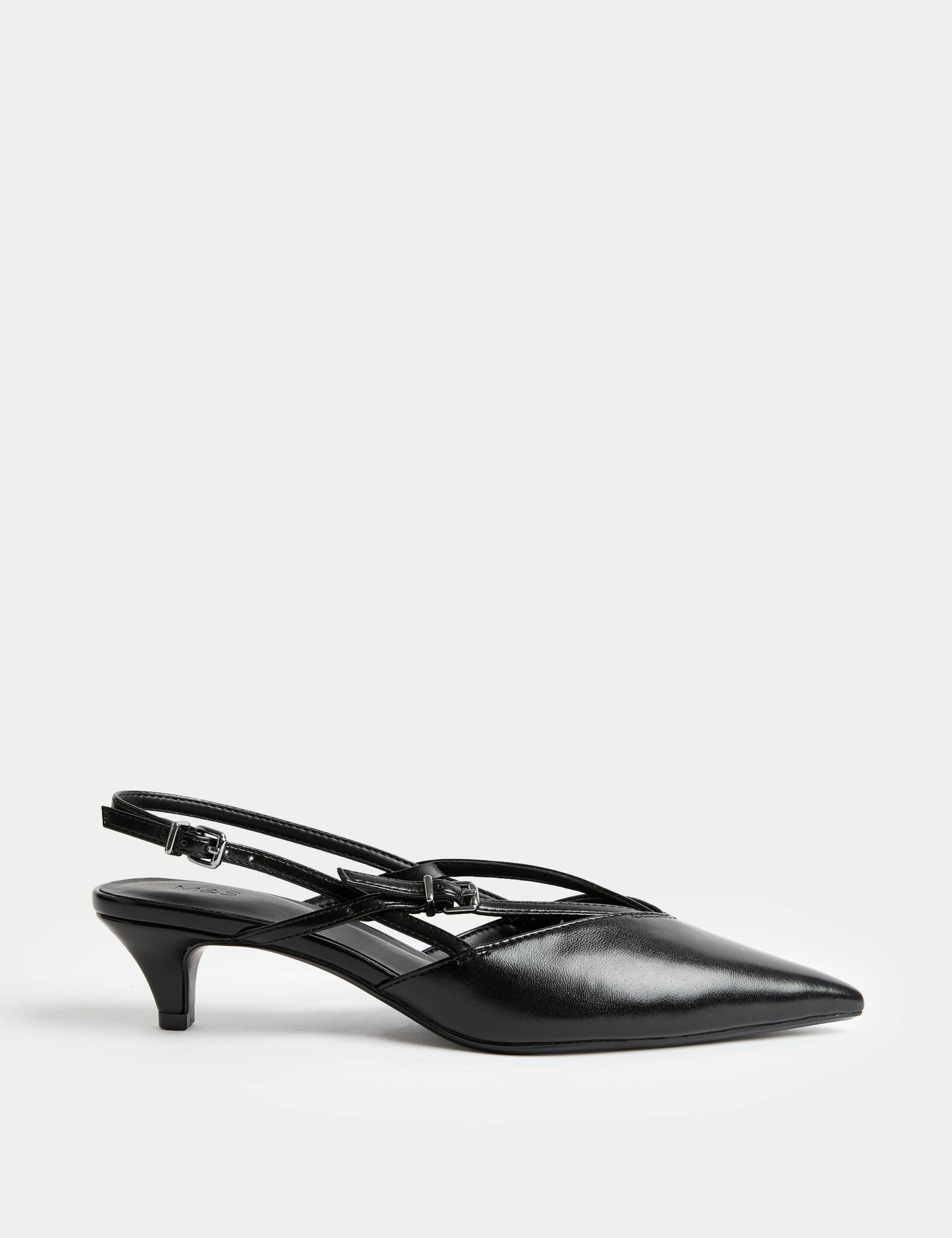 Strappy Kitten Heel Court Shoes