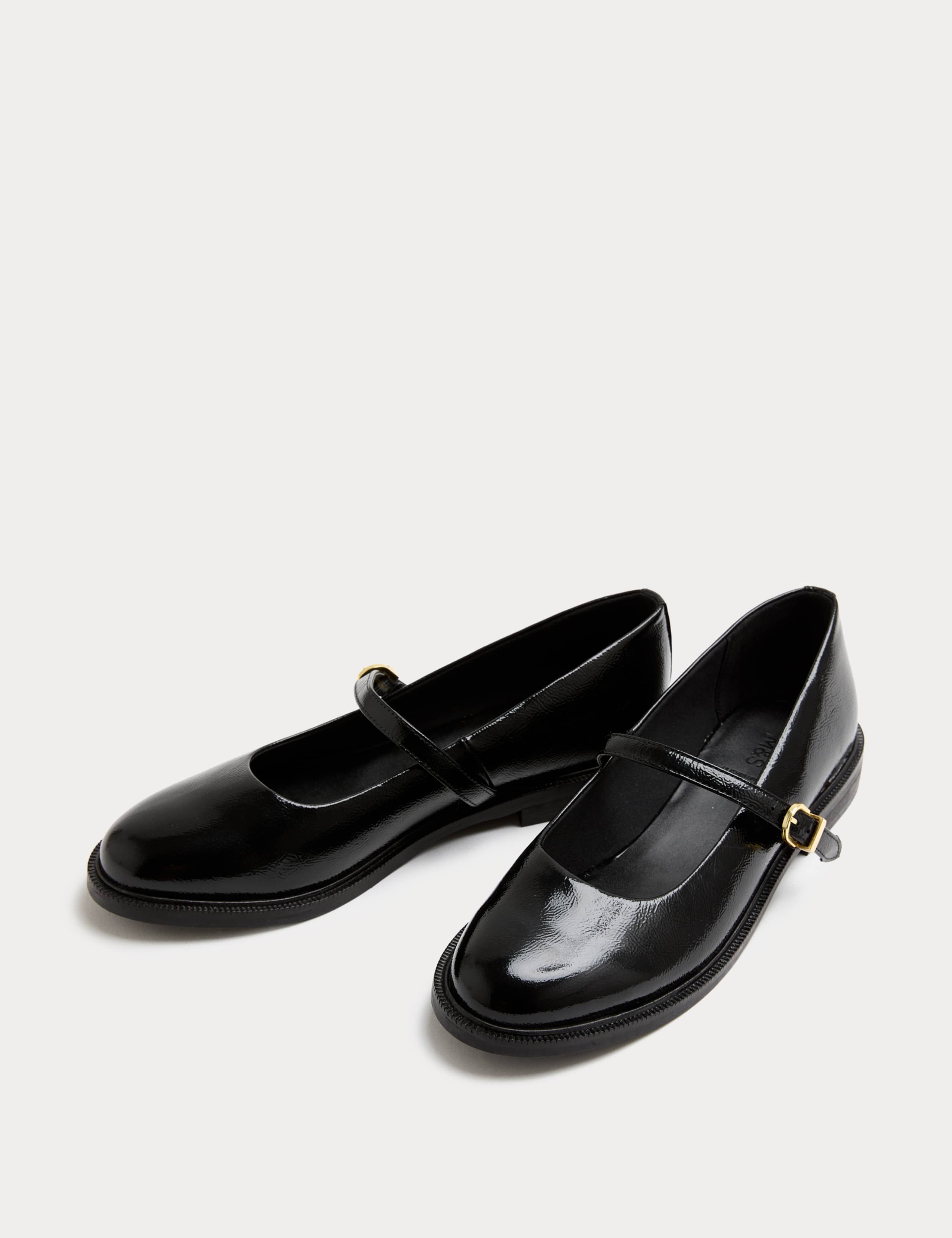 Leather Patent Flat Mary Jane Ballet Pump