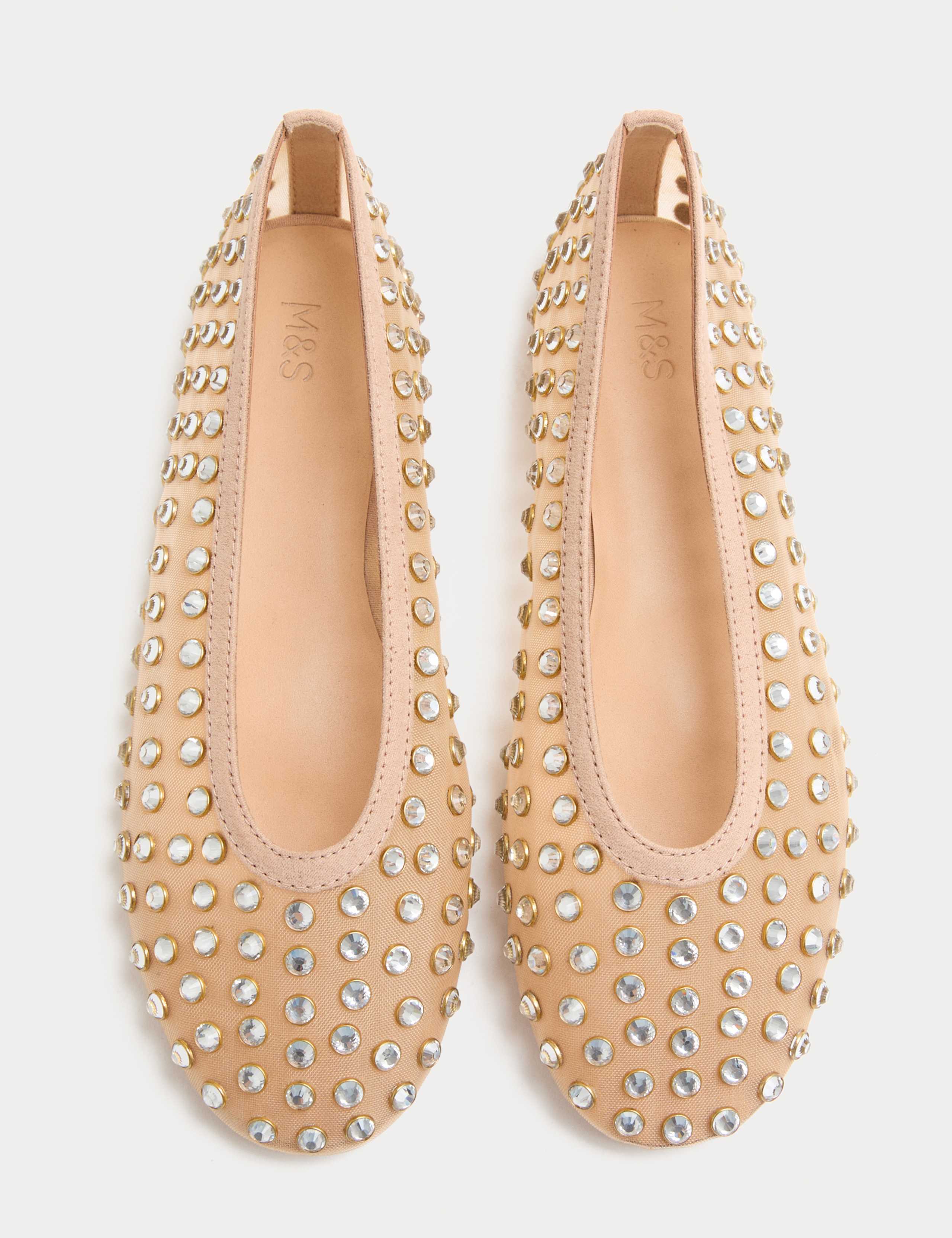 Gem Studded Flat Ballet Pumps