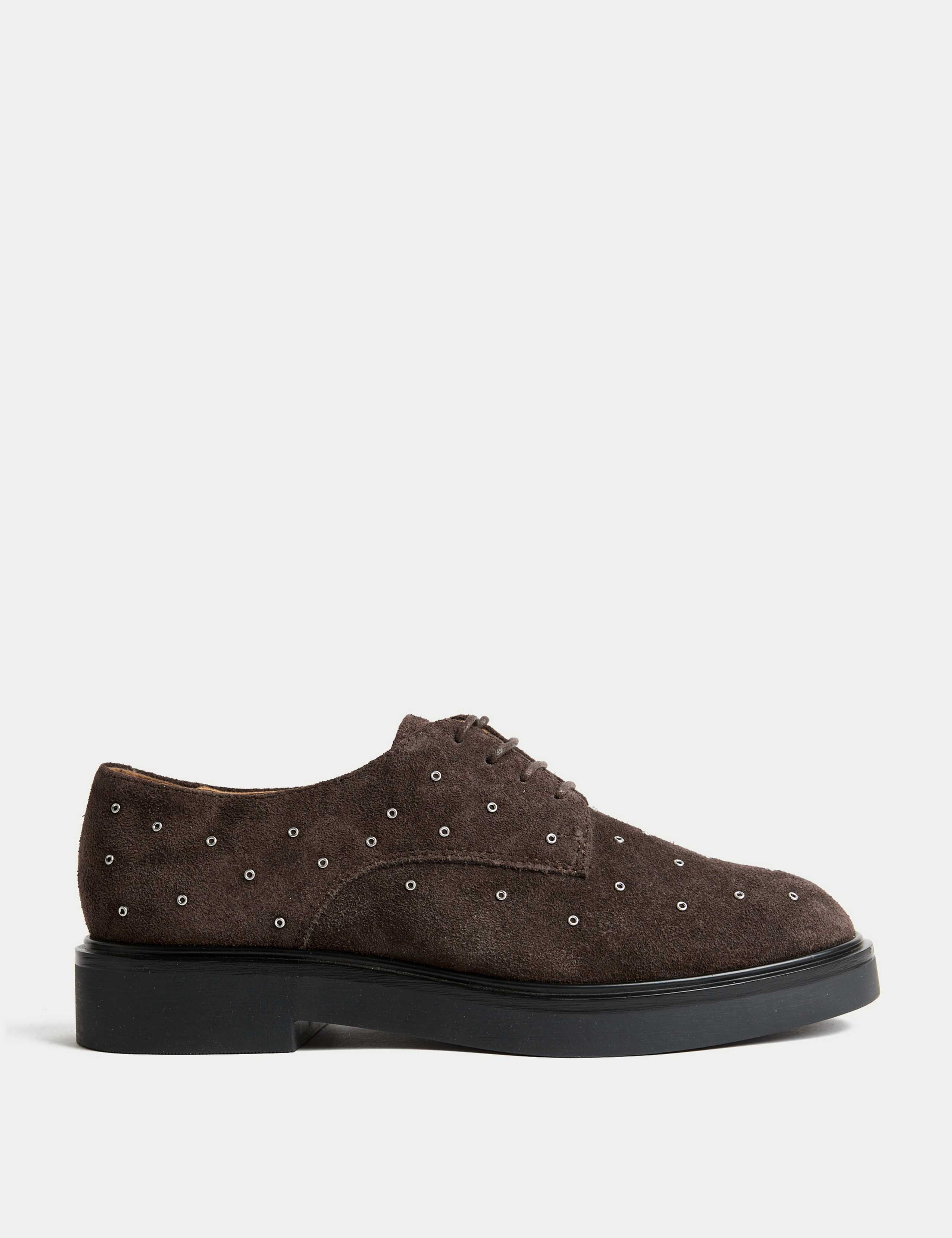 Suede Studded Lace Up Shoes