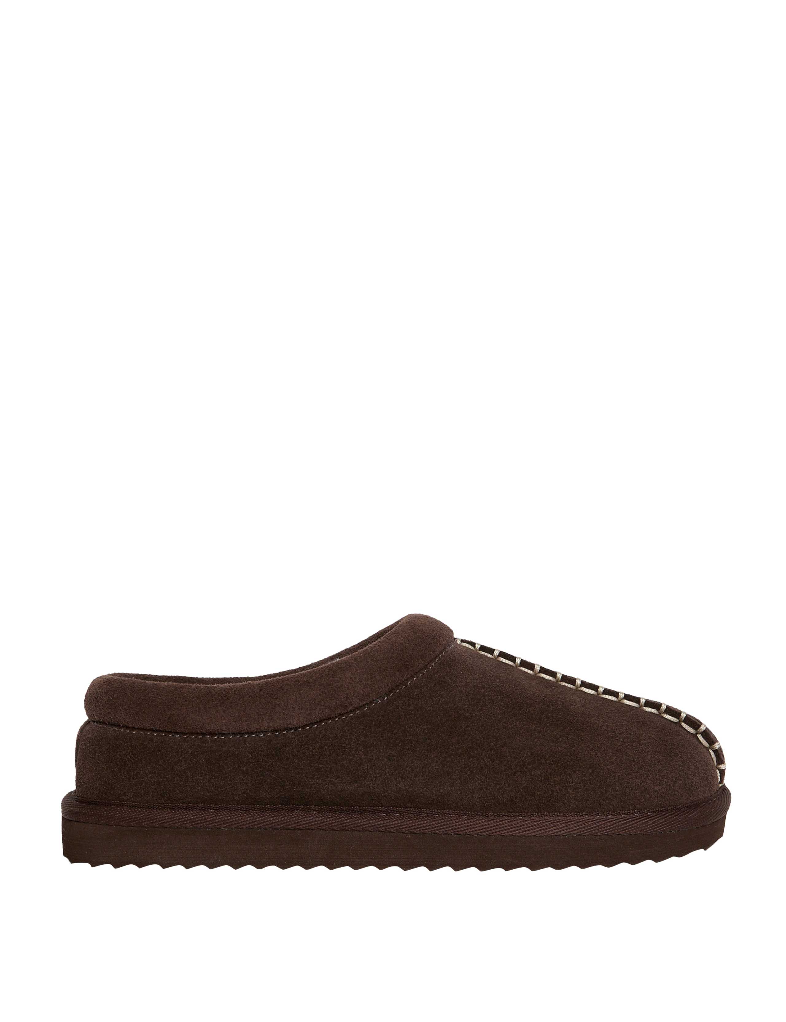 Suede Faux Fur Lined Mule Clog Slippers