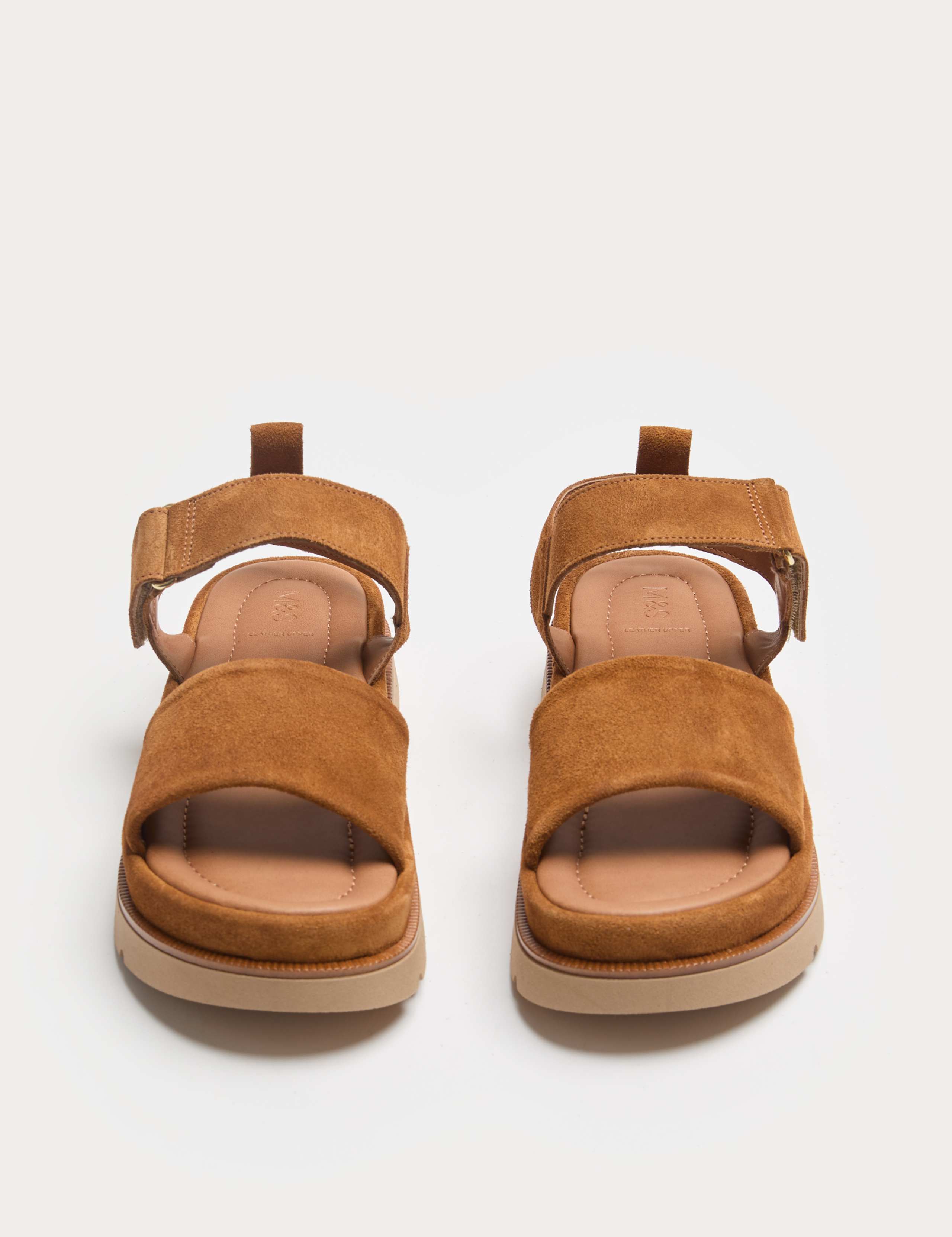 Suede Ankle Strap Flatform Sandals