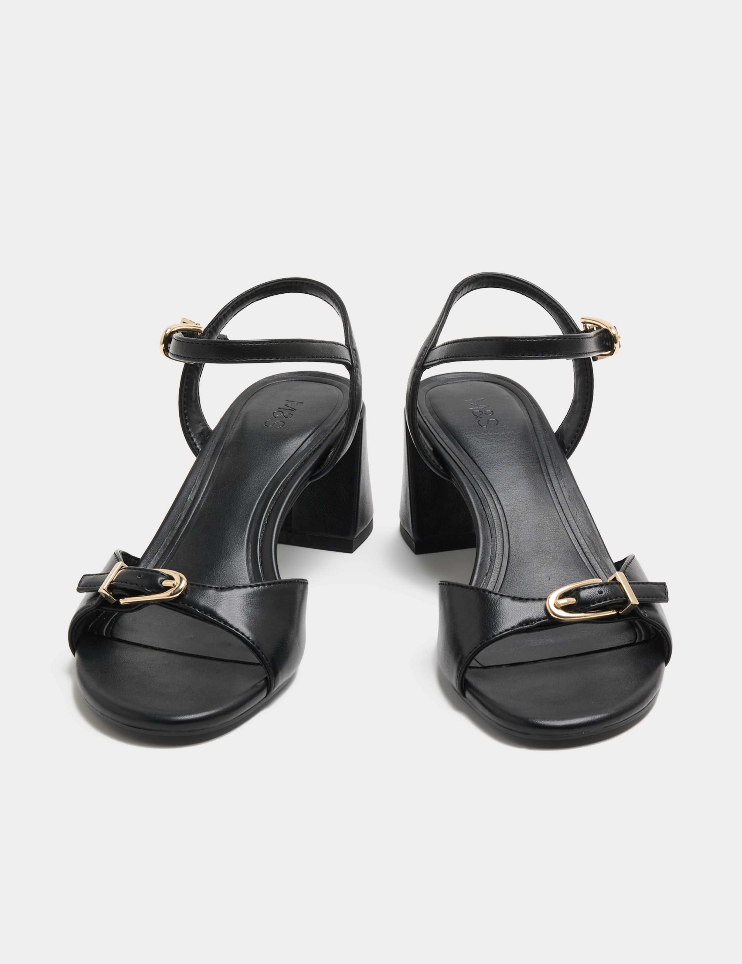 Buckle Ankle Strap Block Heel Sandals