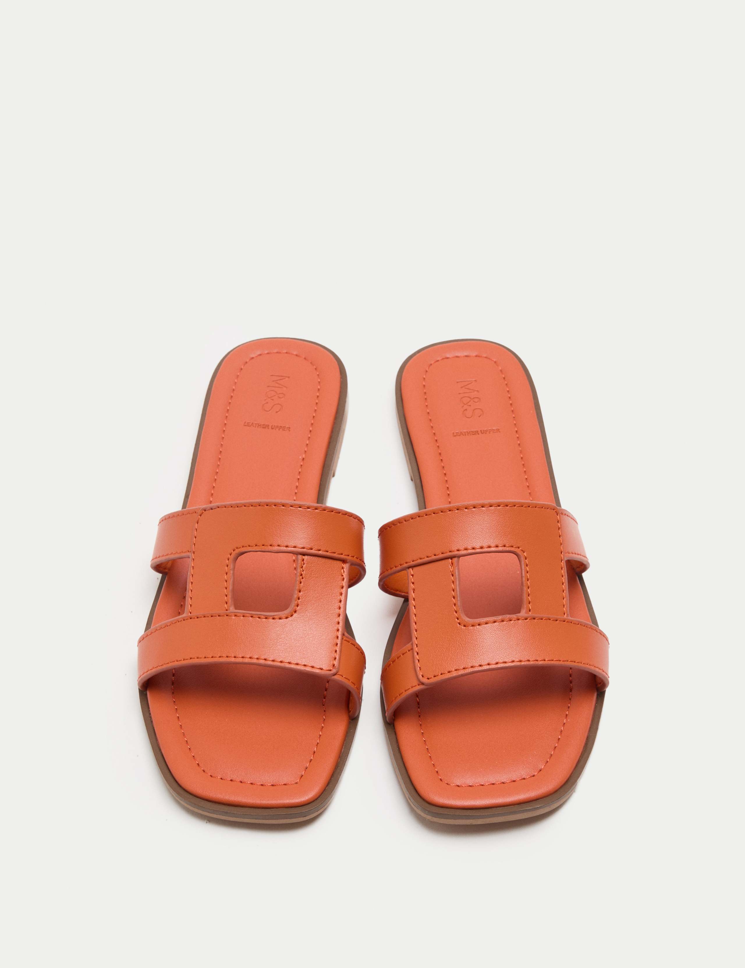 Leather Flat Mule Sandals