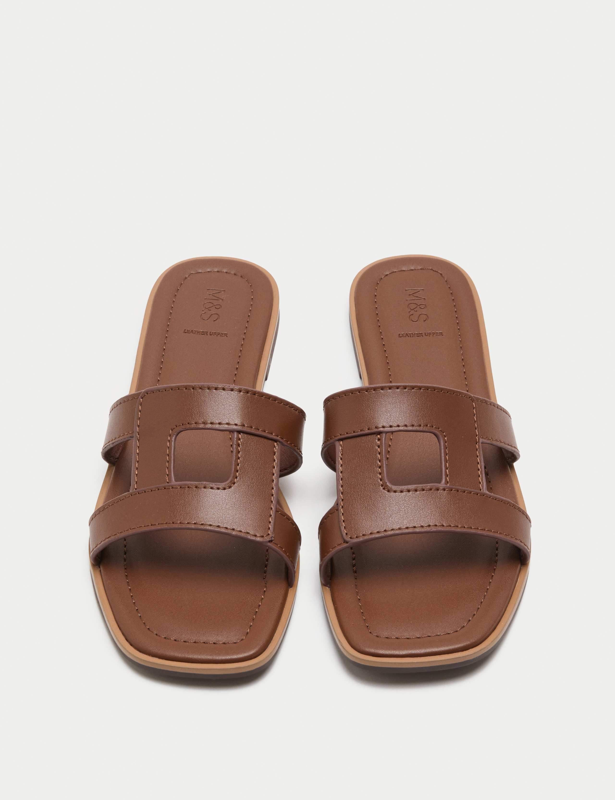 Leather Flat Mule Sandals