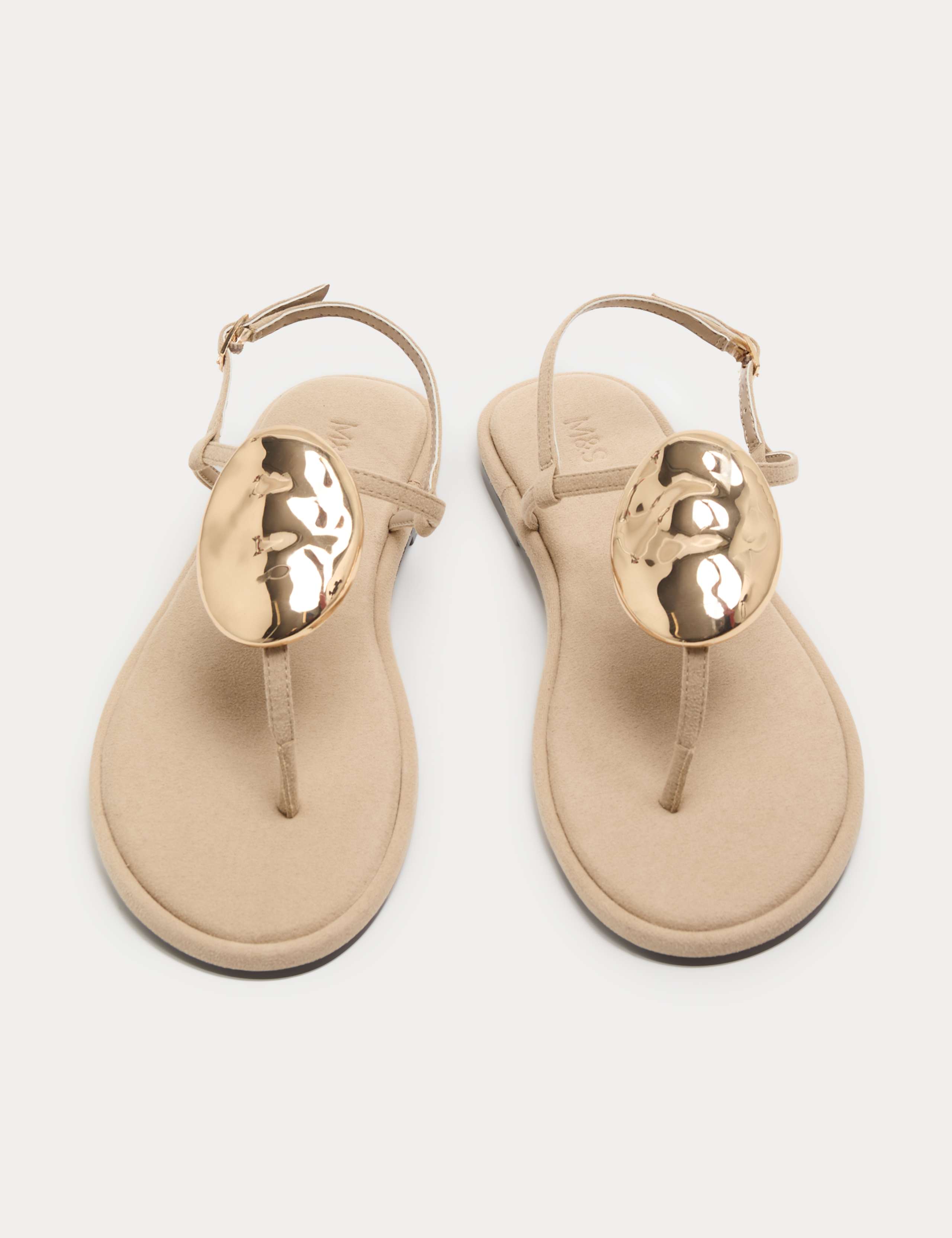 Trim Ankle Strap Flat Sandals