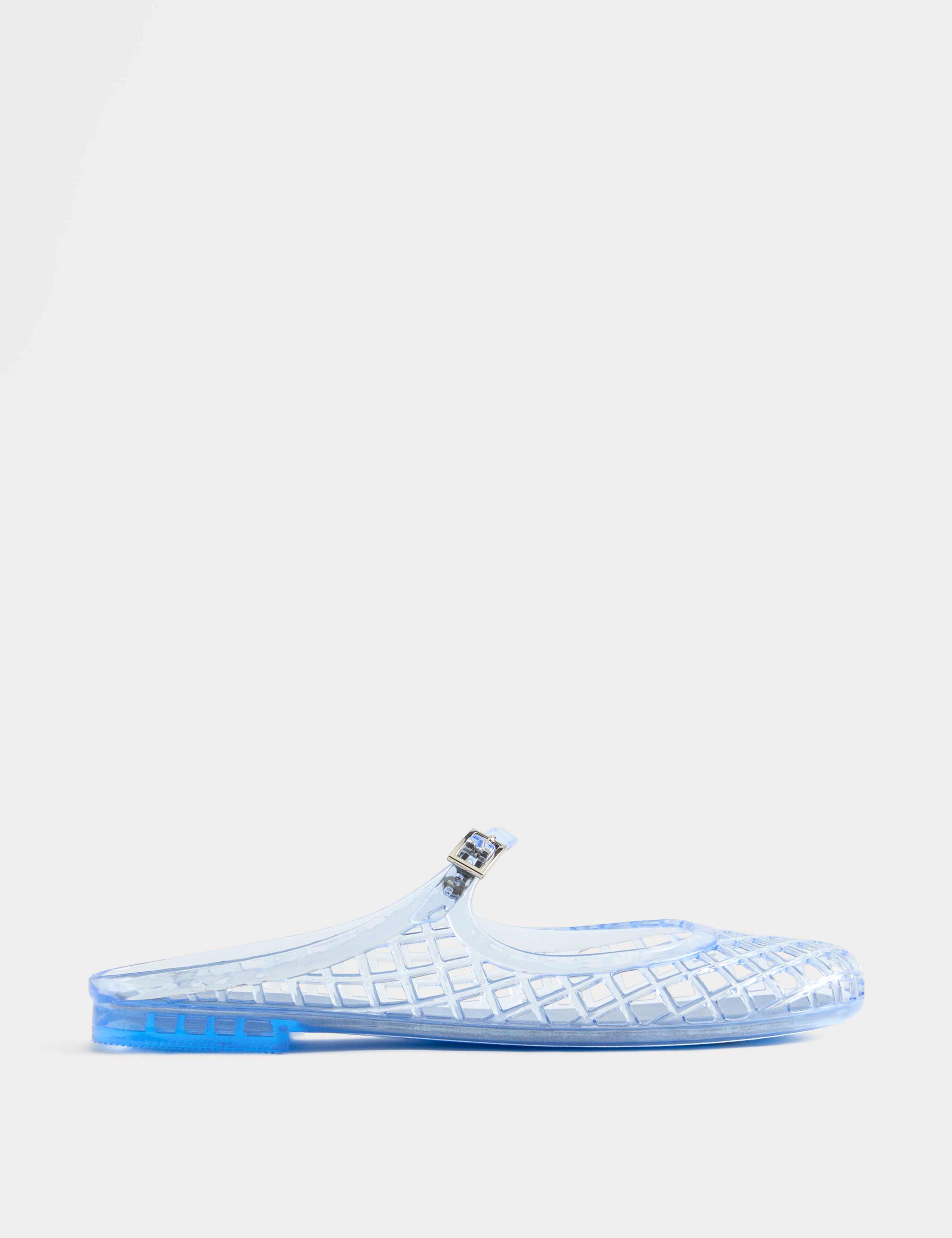 Ankle Strap Flat Jelly Mule Sandals