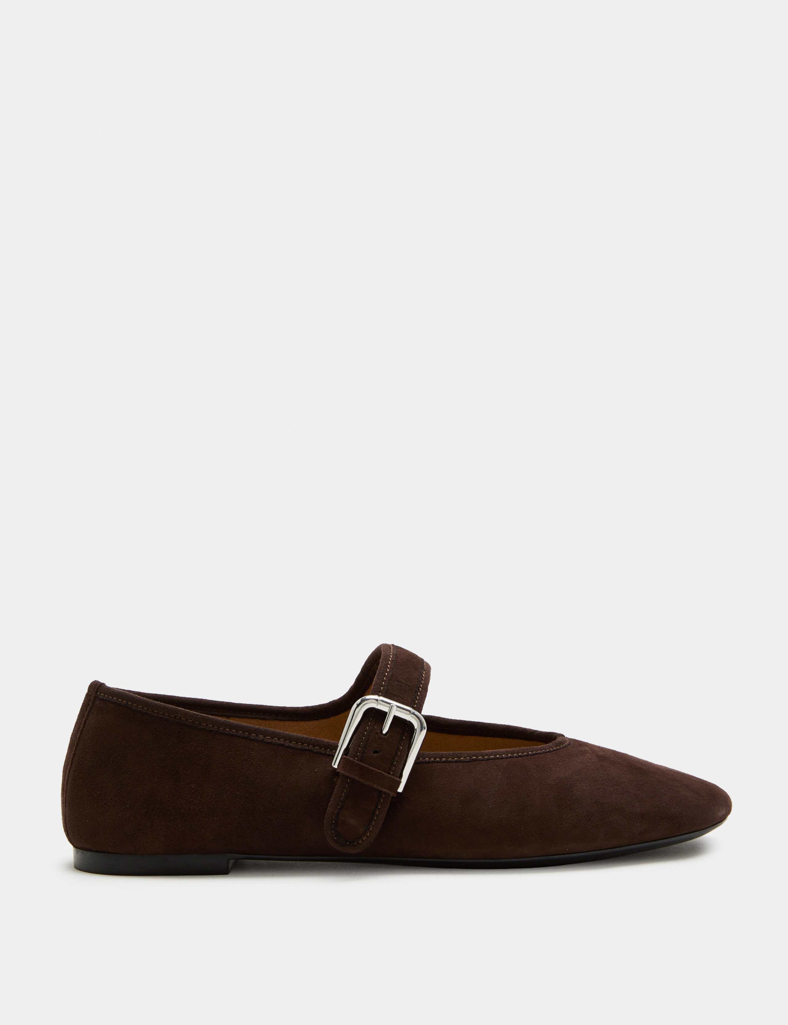 Suede Flat Mary Jane Ballet Pumps