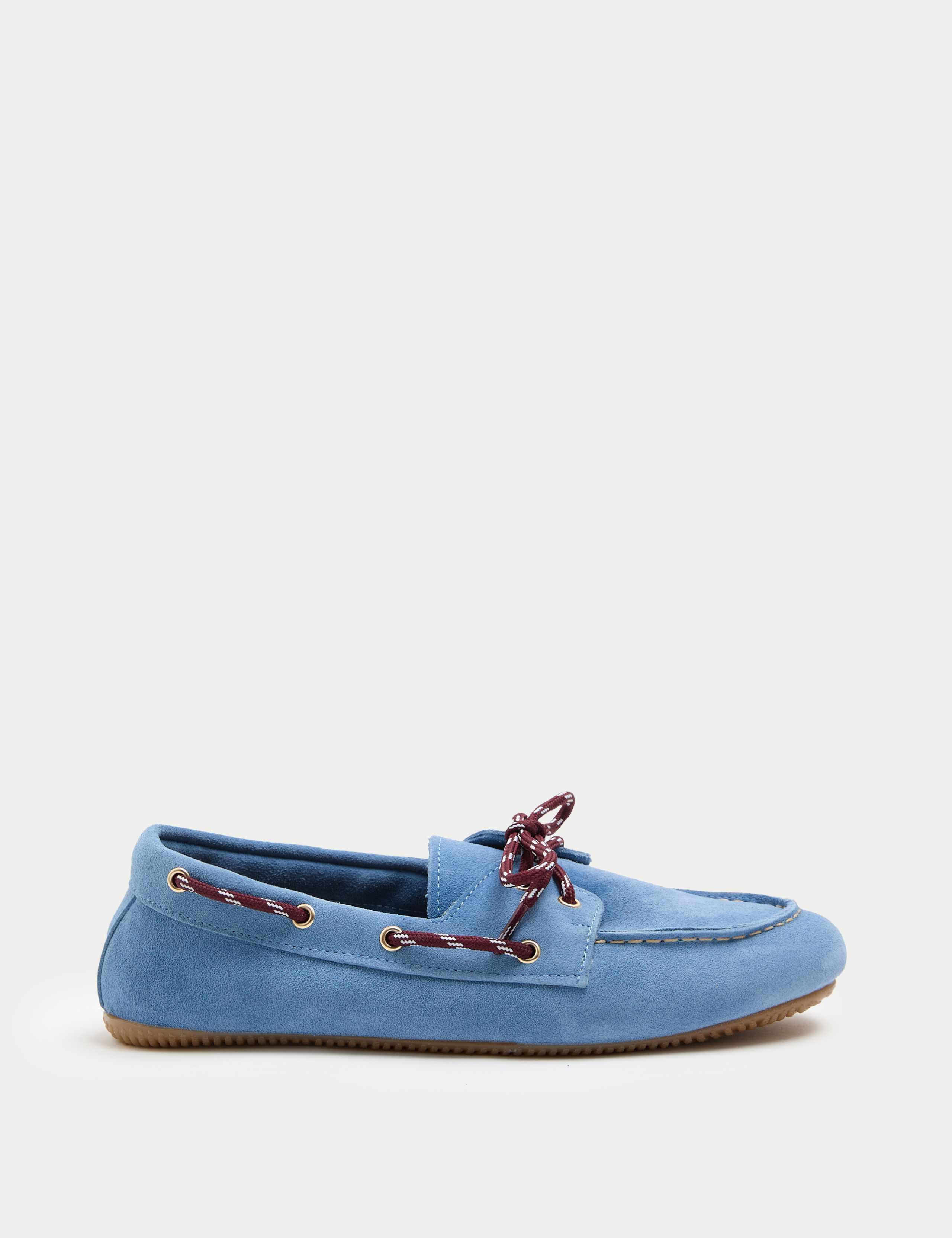 Suede Contrast Lace Boat Shoe