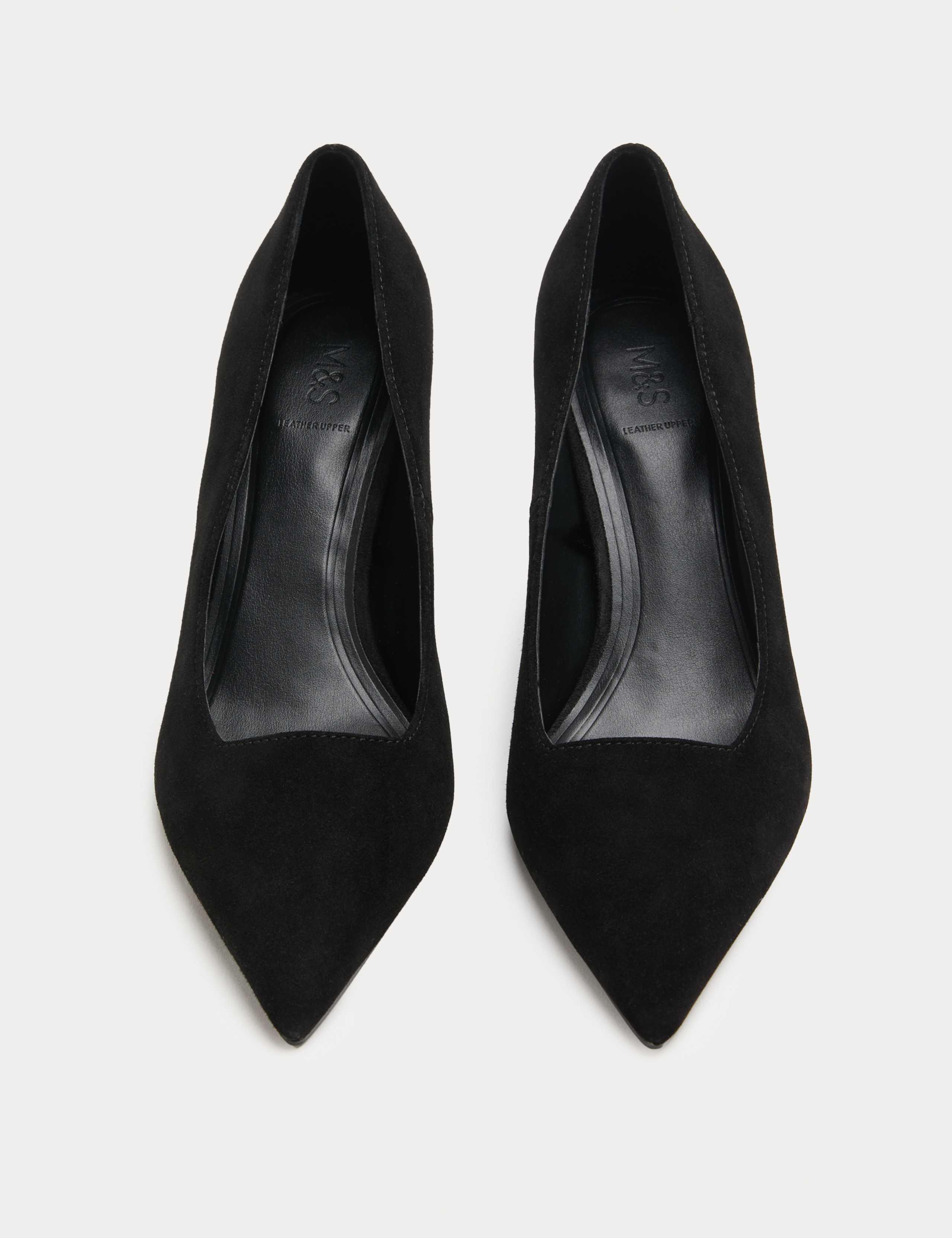 Suede Stiletto Heel Pointed Court Shoes
