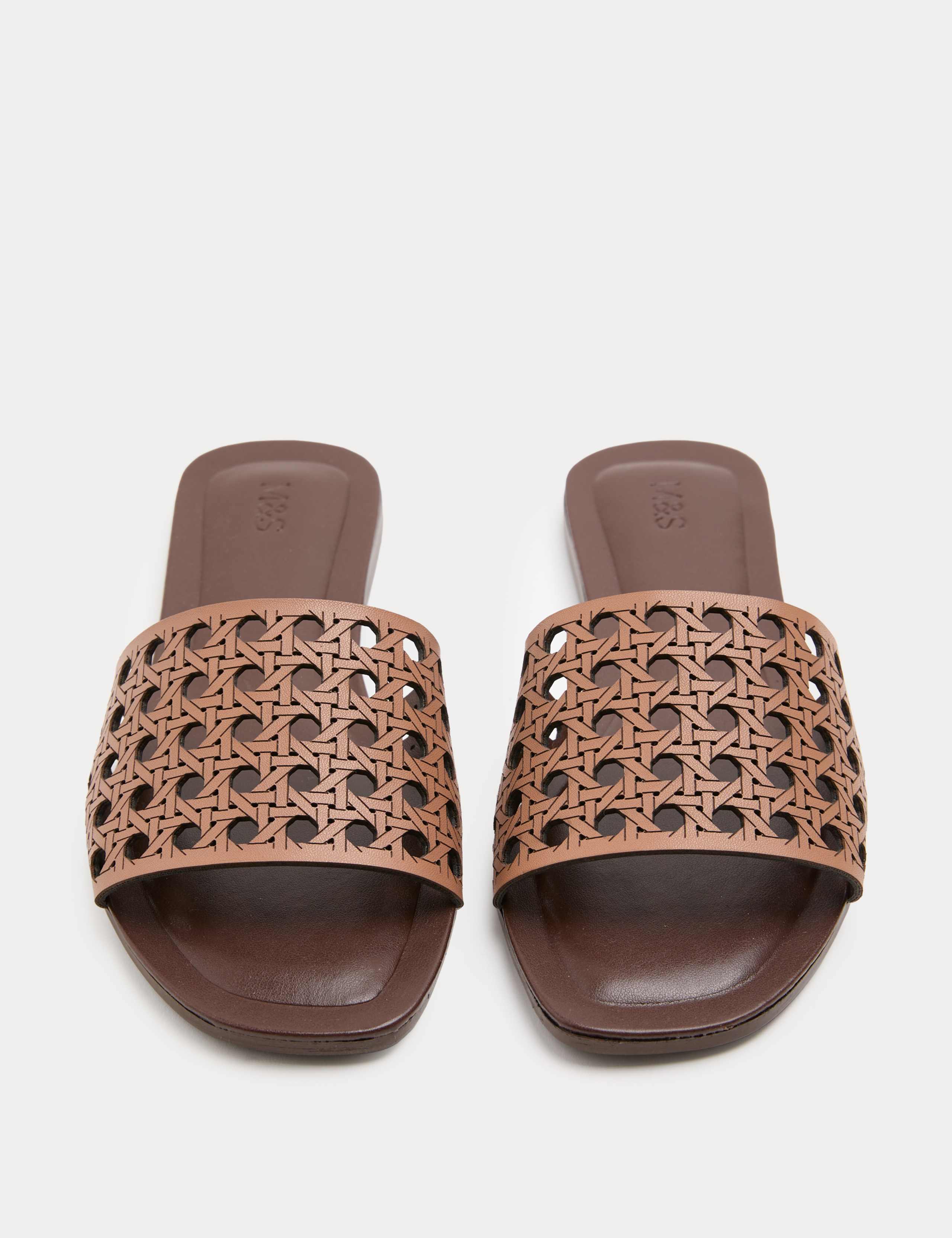 Laser Cut Flat Mule Sandals