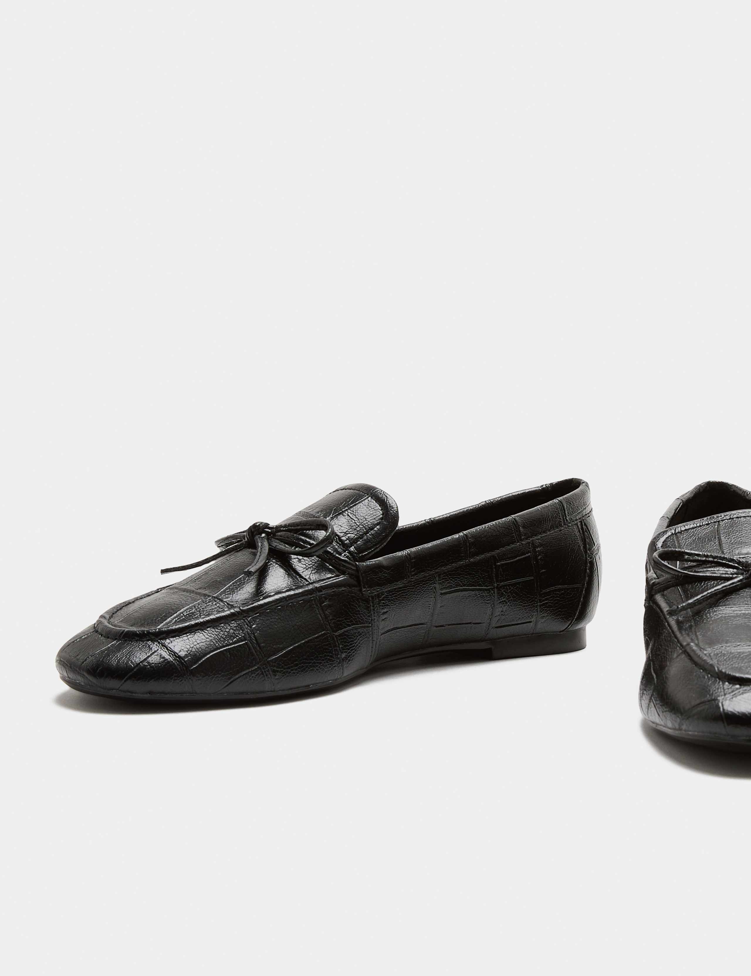 Croc Bow Flat Loafers