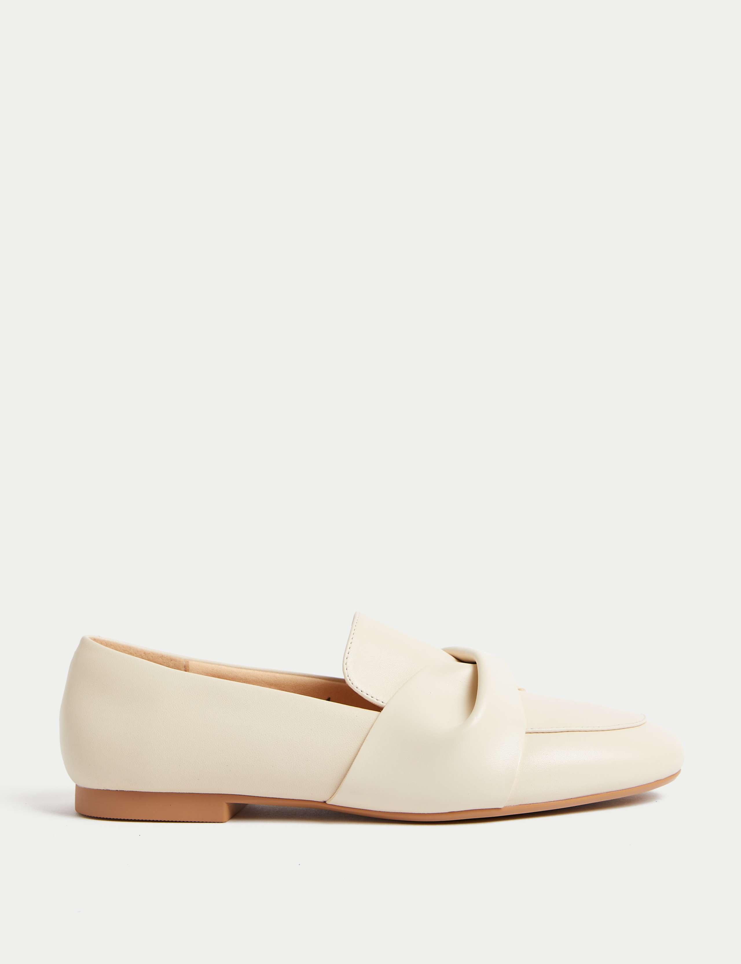 Leather Bow Slip On Loafers