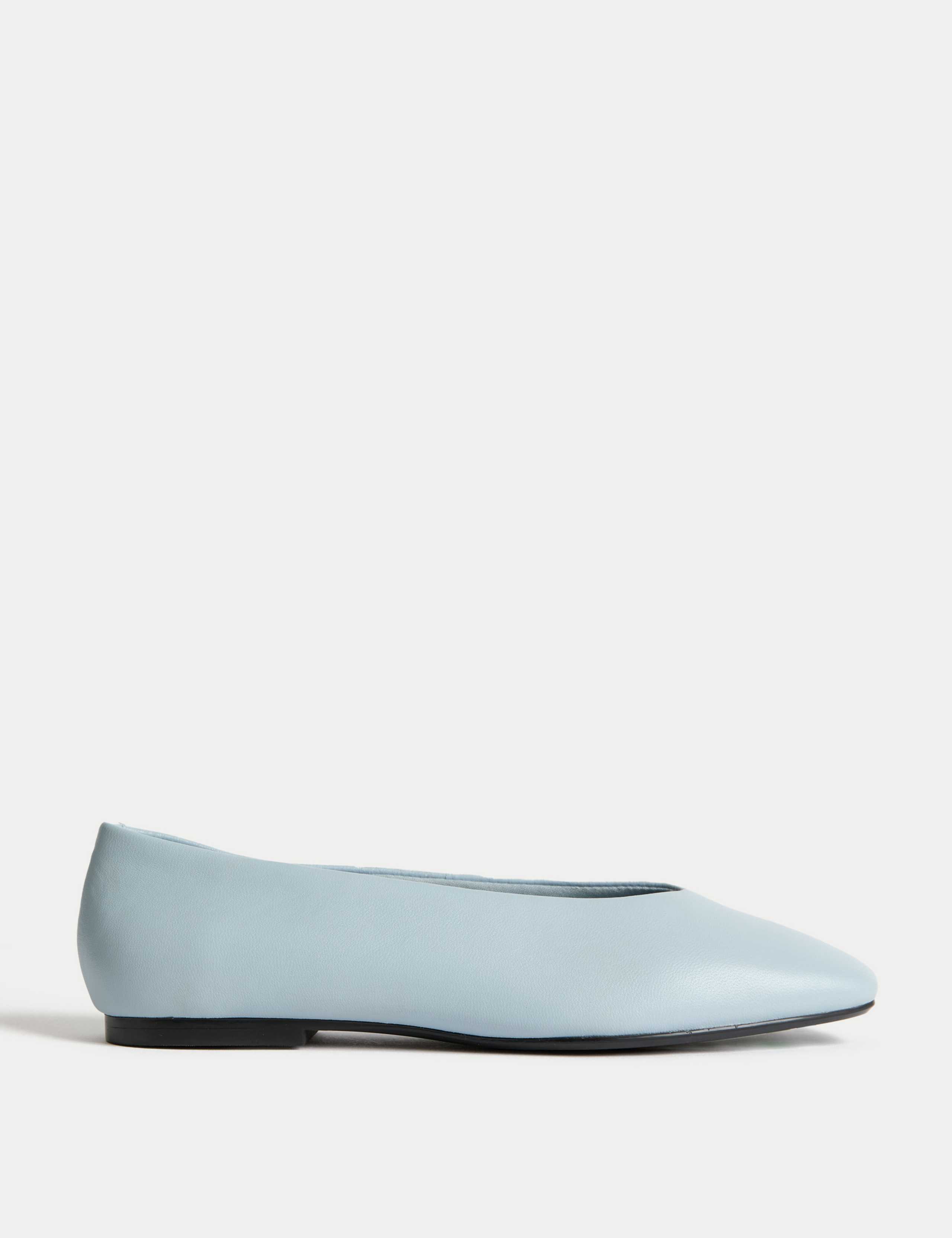 Leather Slip On Flat Ballet Pumps