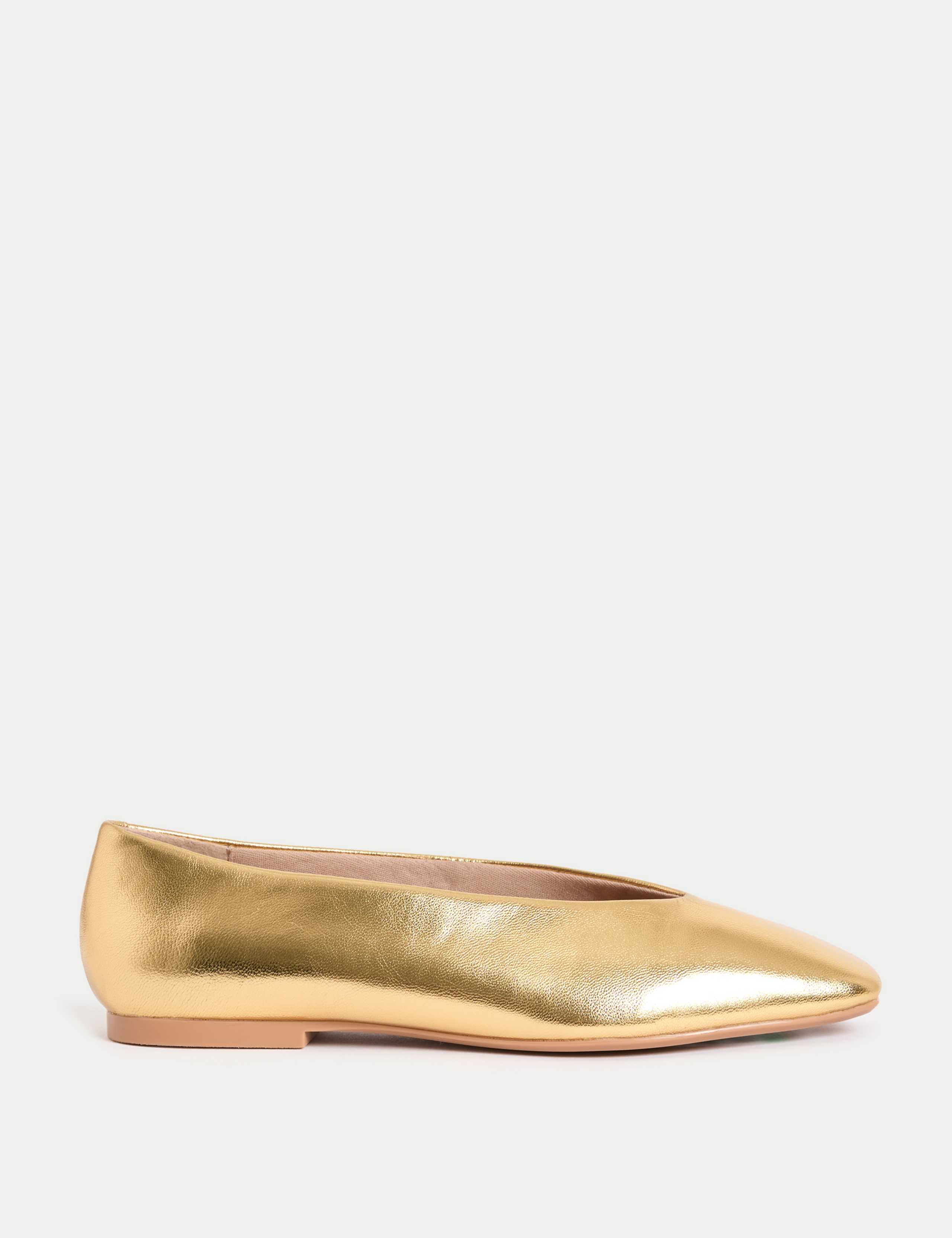 Leather Slip On Flat Ballet Pumps