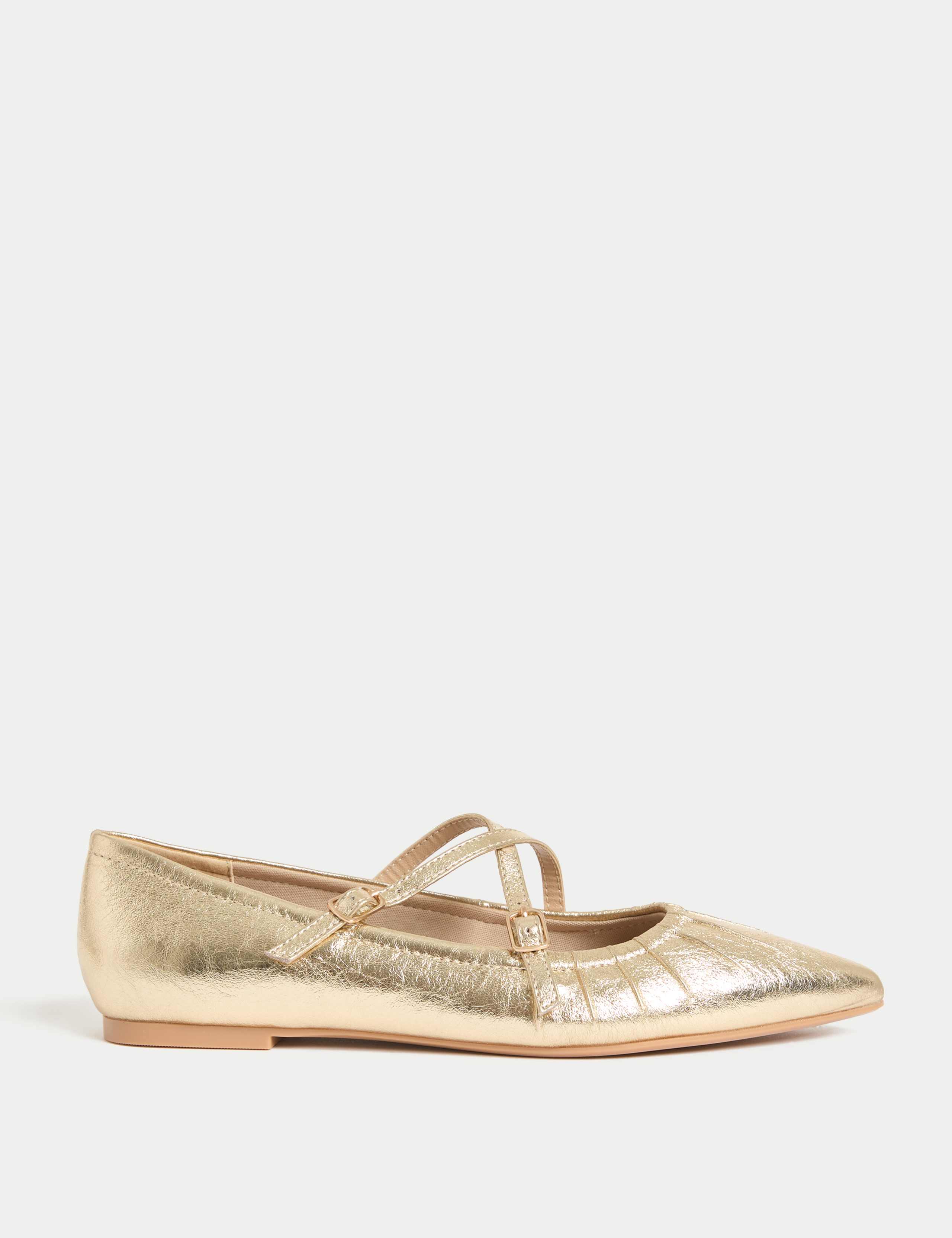 Strappy Pointed Ballet Pumps