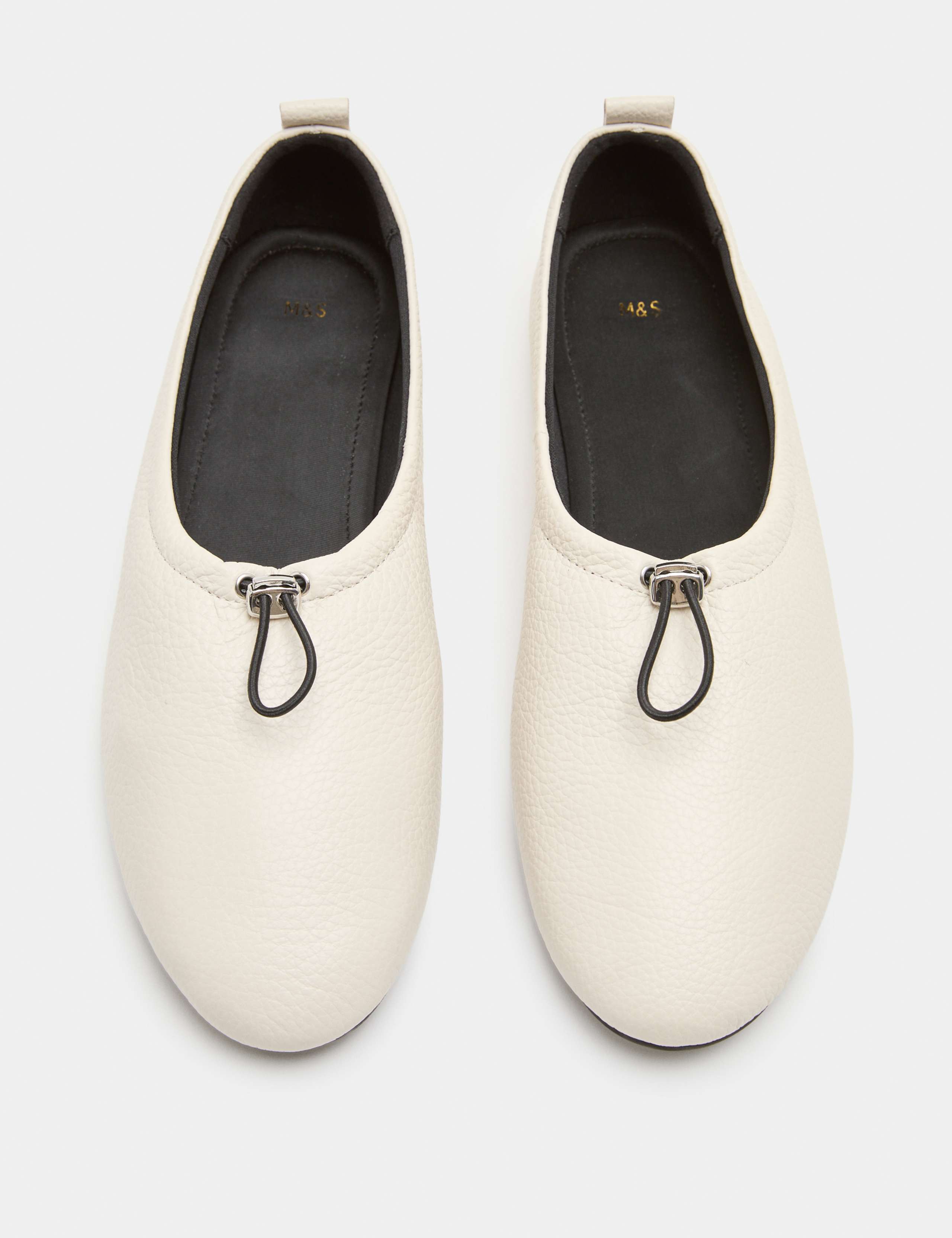 Leather Toggle Ballet Pumps