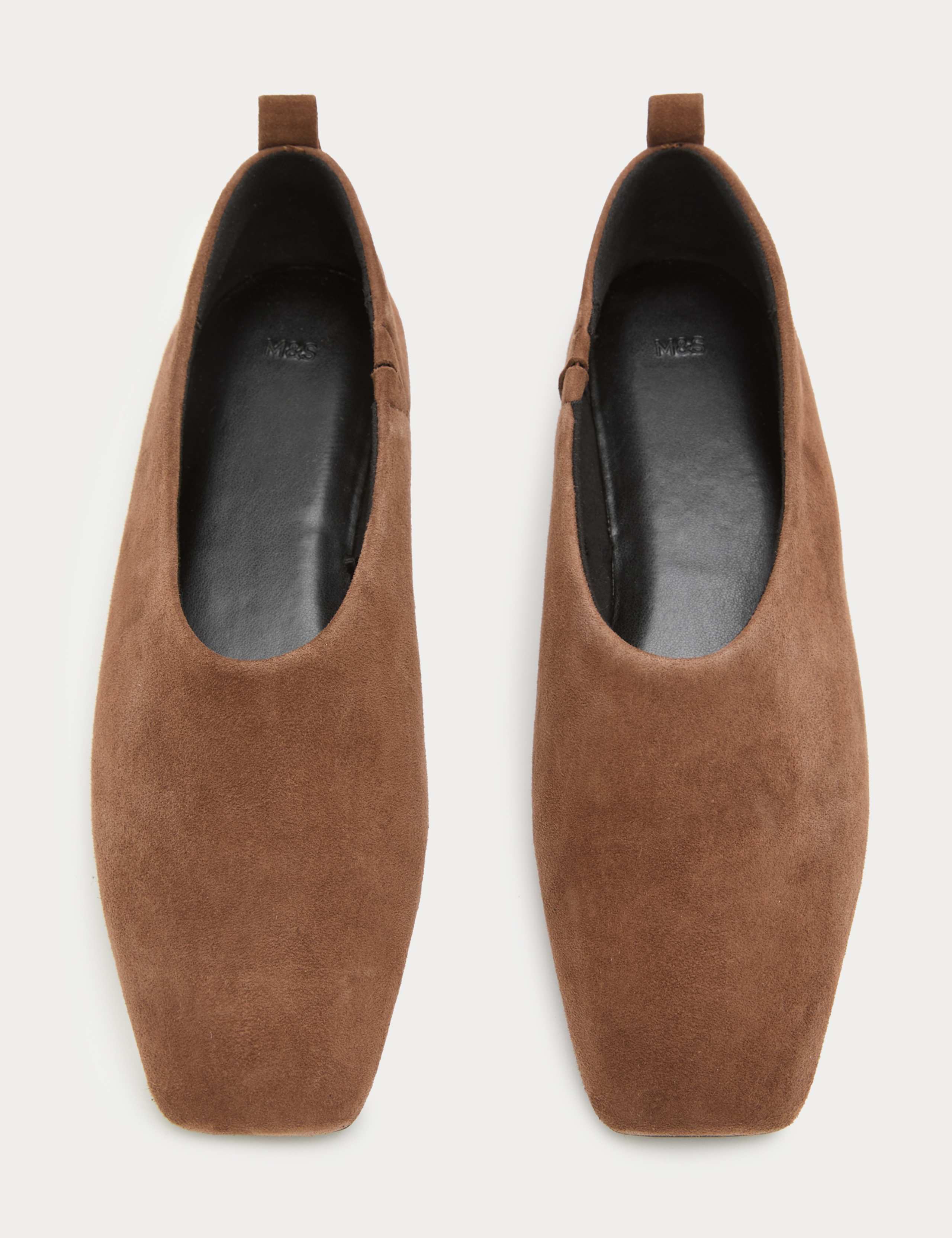Suede Flat Chisel Toe Ballet Pumps