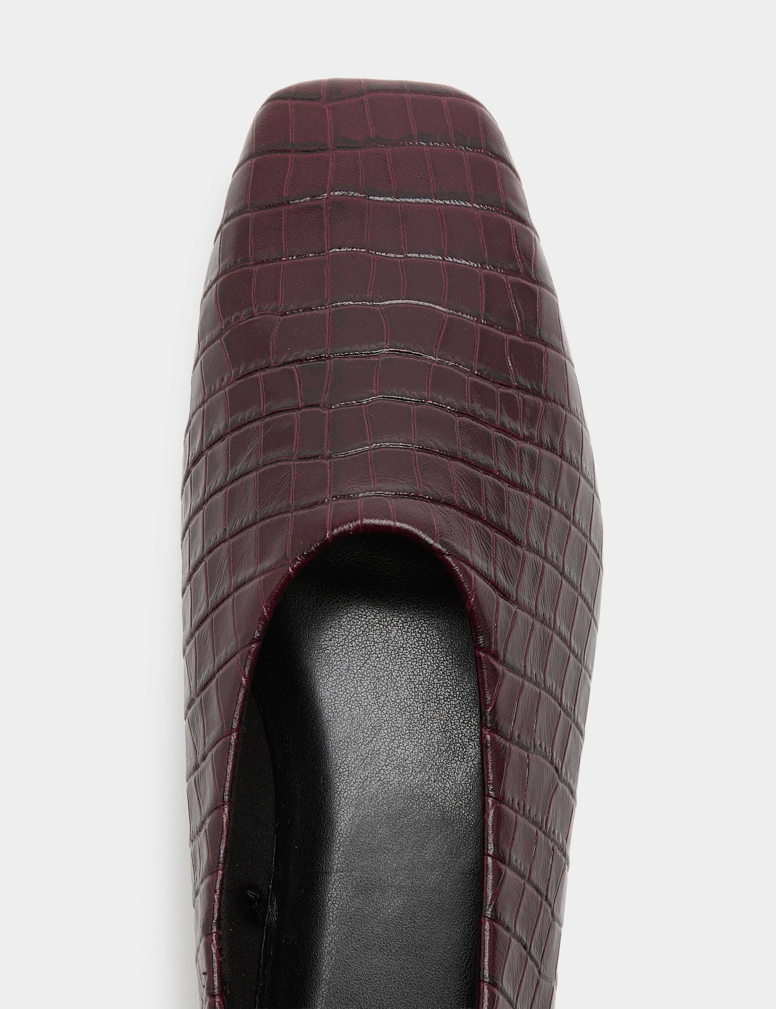 Leather Croc Ballet Pumps