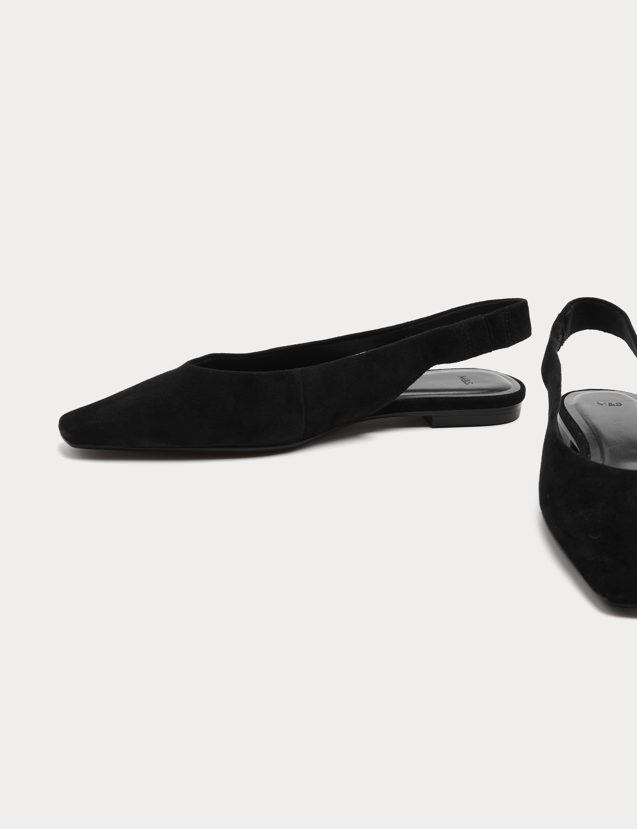 Suede Flat Chisel Toe Slingback Shoes
