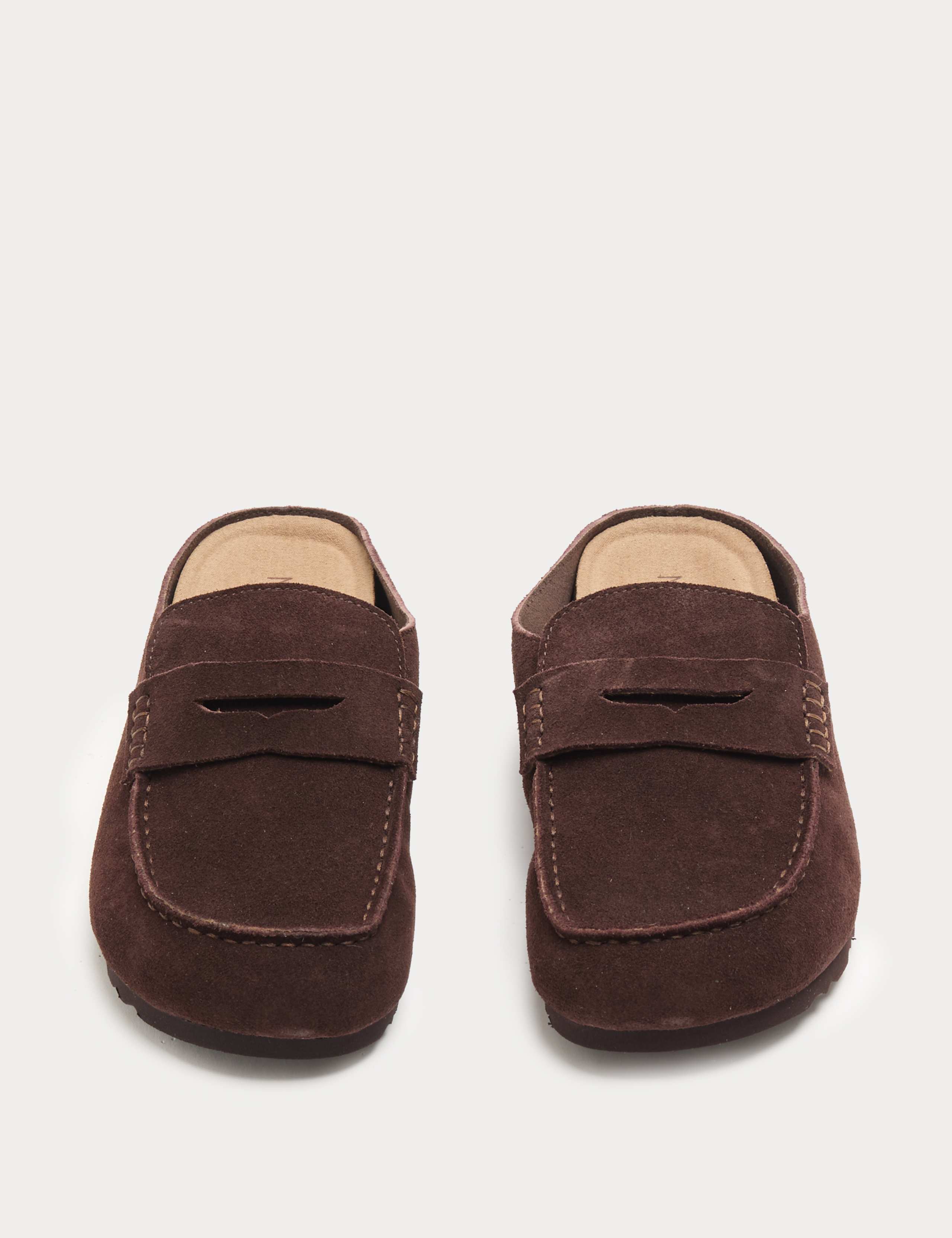 Suede Flat Loafer Clogs