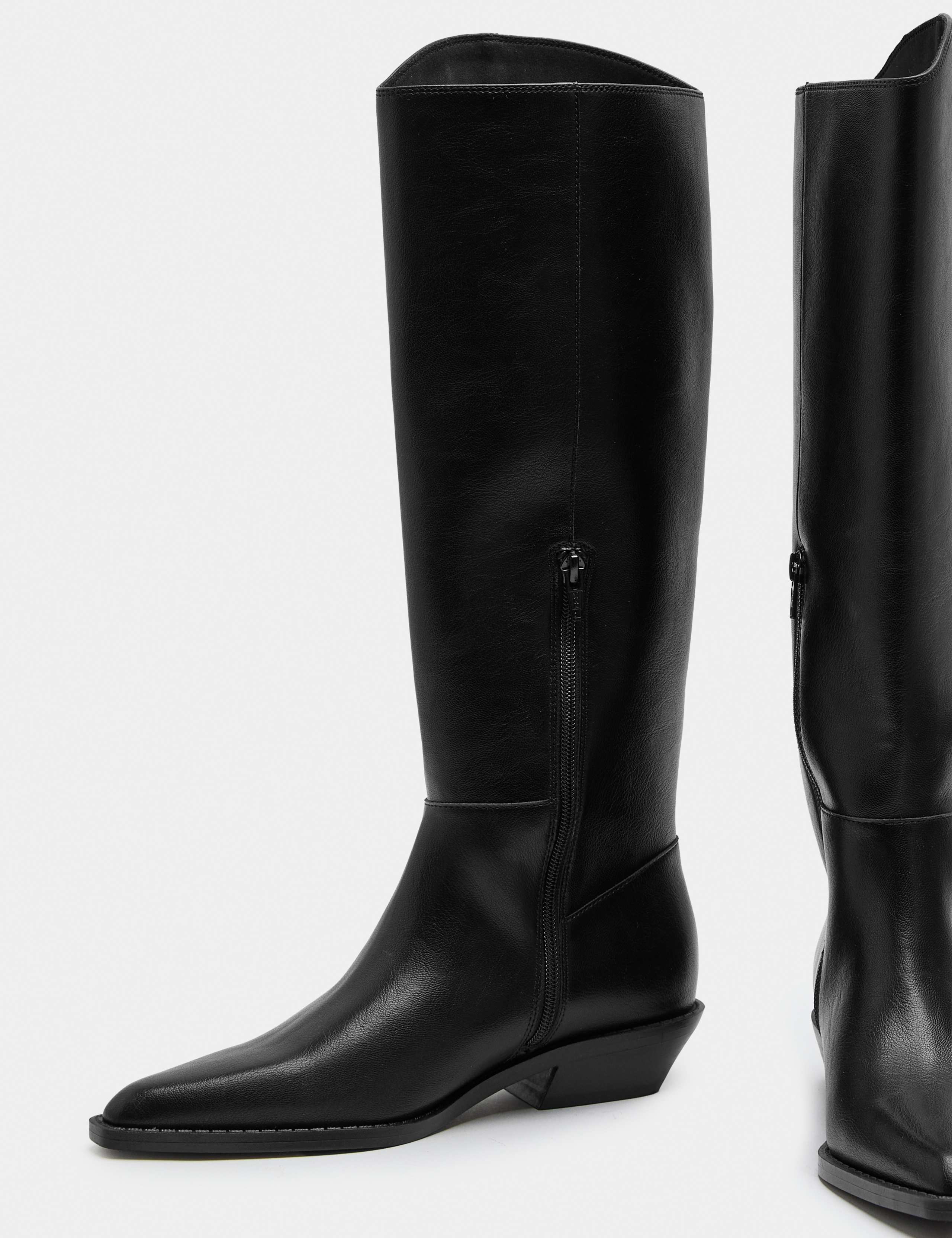 Cowboy Block Heel Knee High Boots
