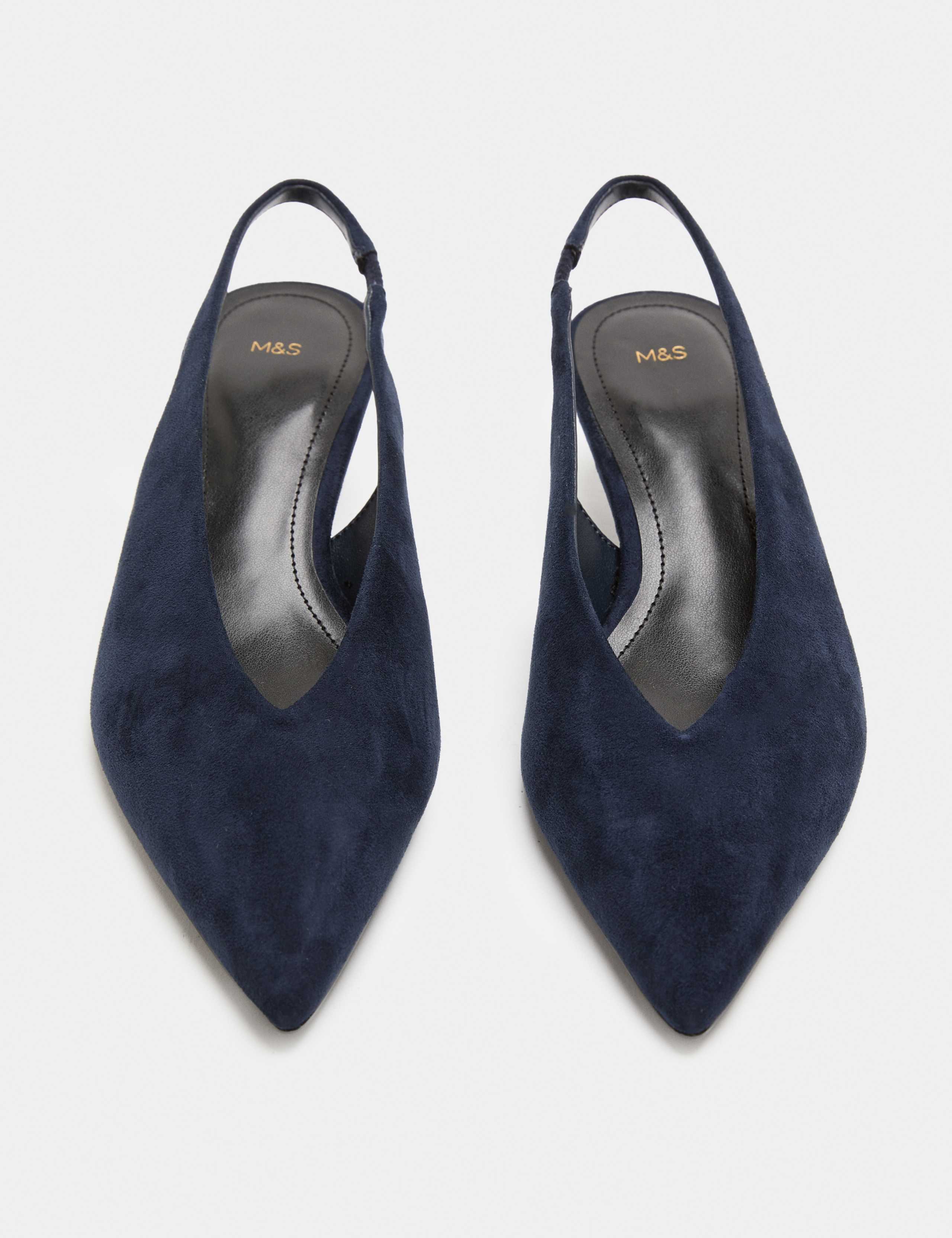 Kitten Heel Pointed Slingback Shoes
