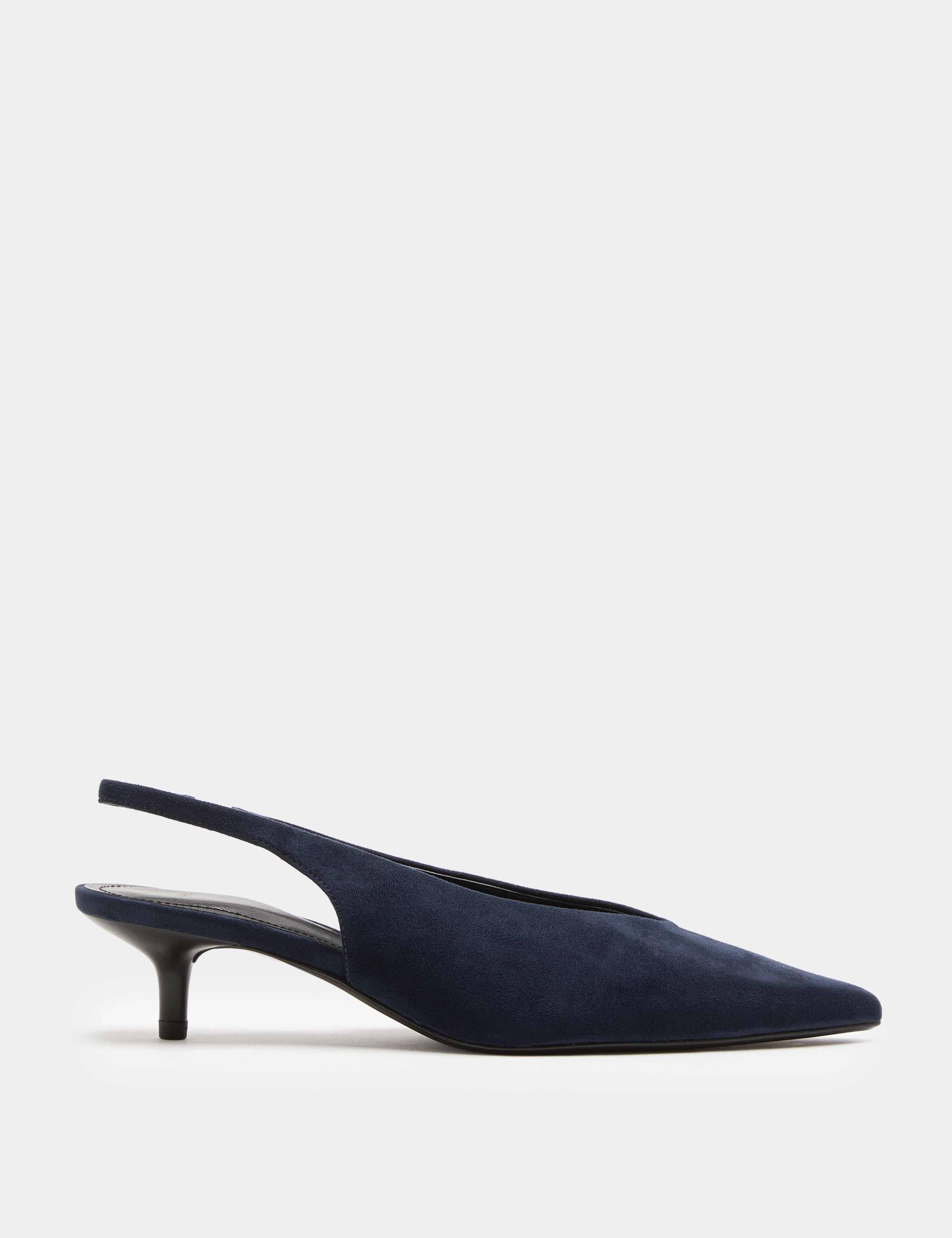 Kitten Heel Pointed Slingback Shoes