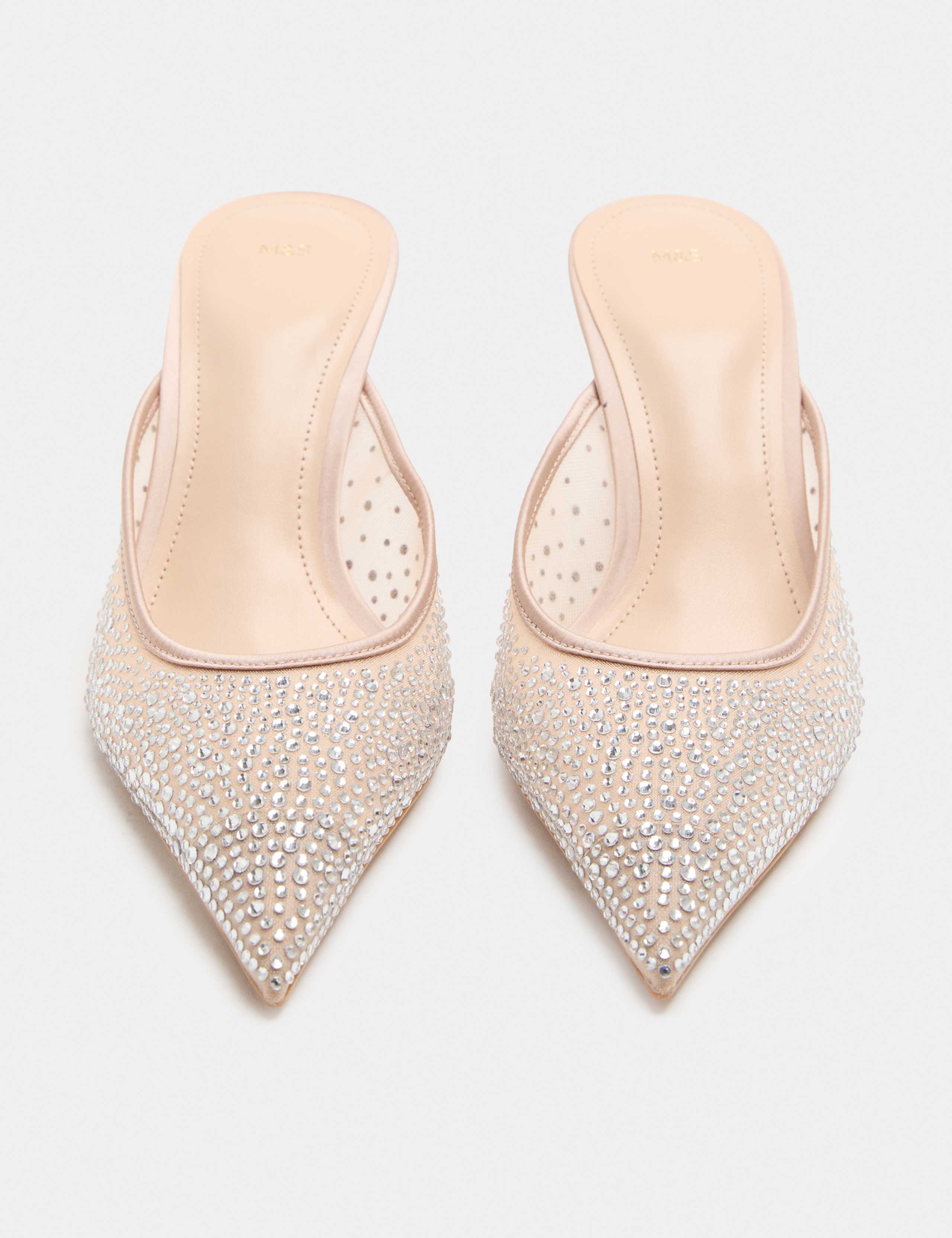 Embellished Stiletto Heel Pointed Toe Mule
