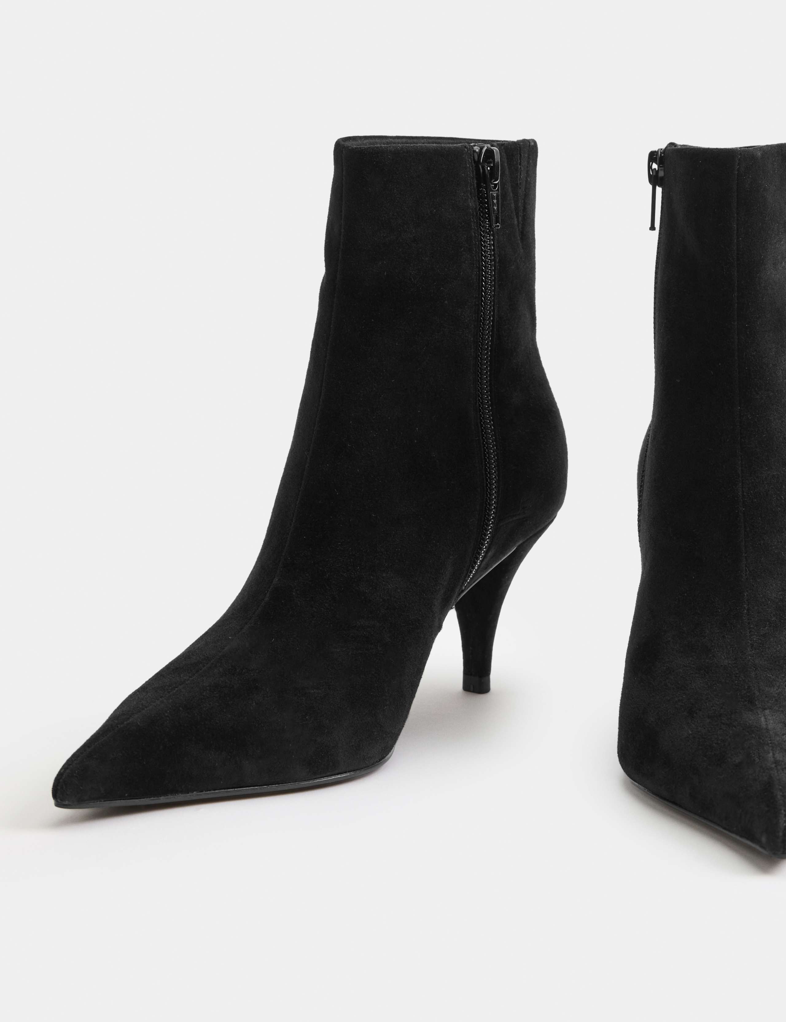 Suede Stiletto Heel Pointed Toe Ankle Boot