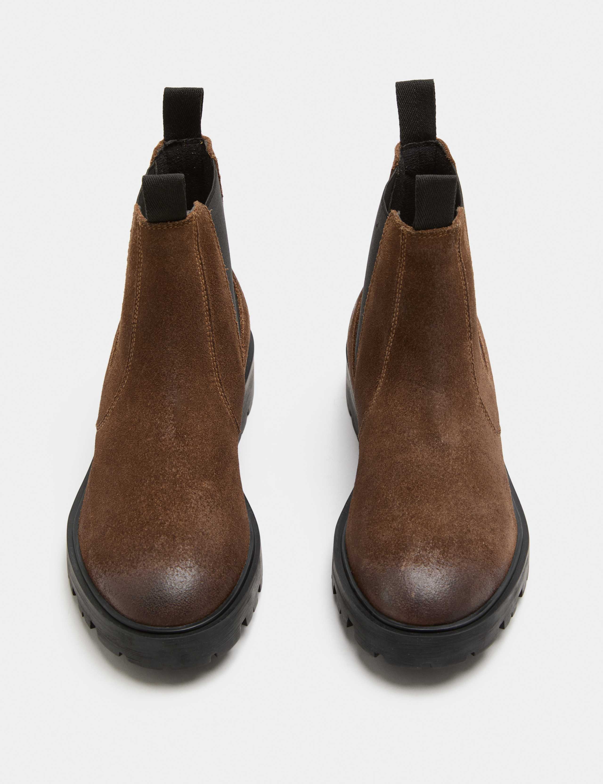 Leather Chelsea Boots With Block Heel