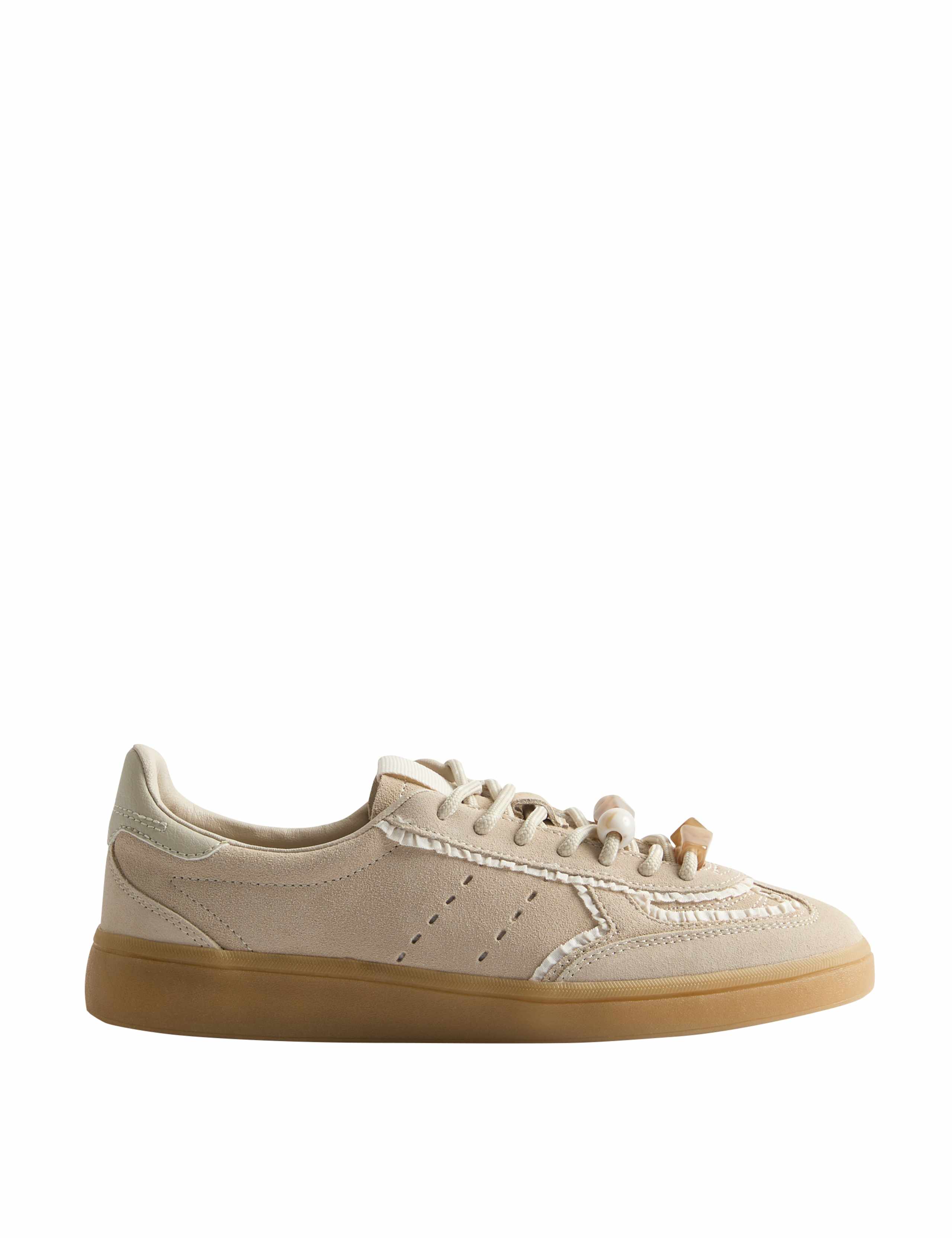Suede Bead Detail Trainers