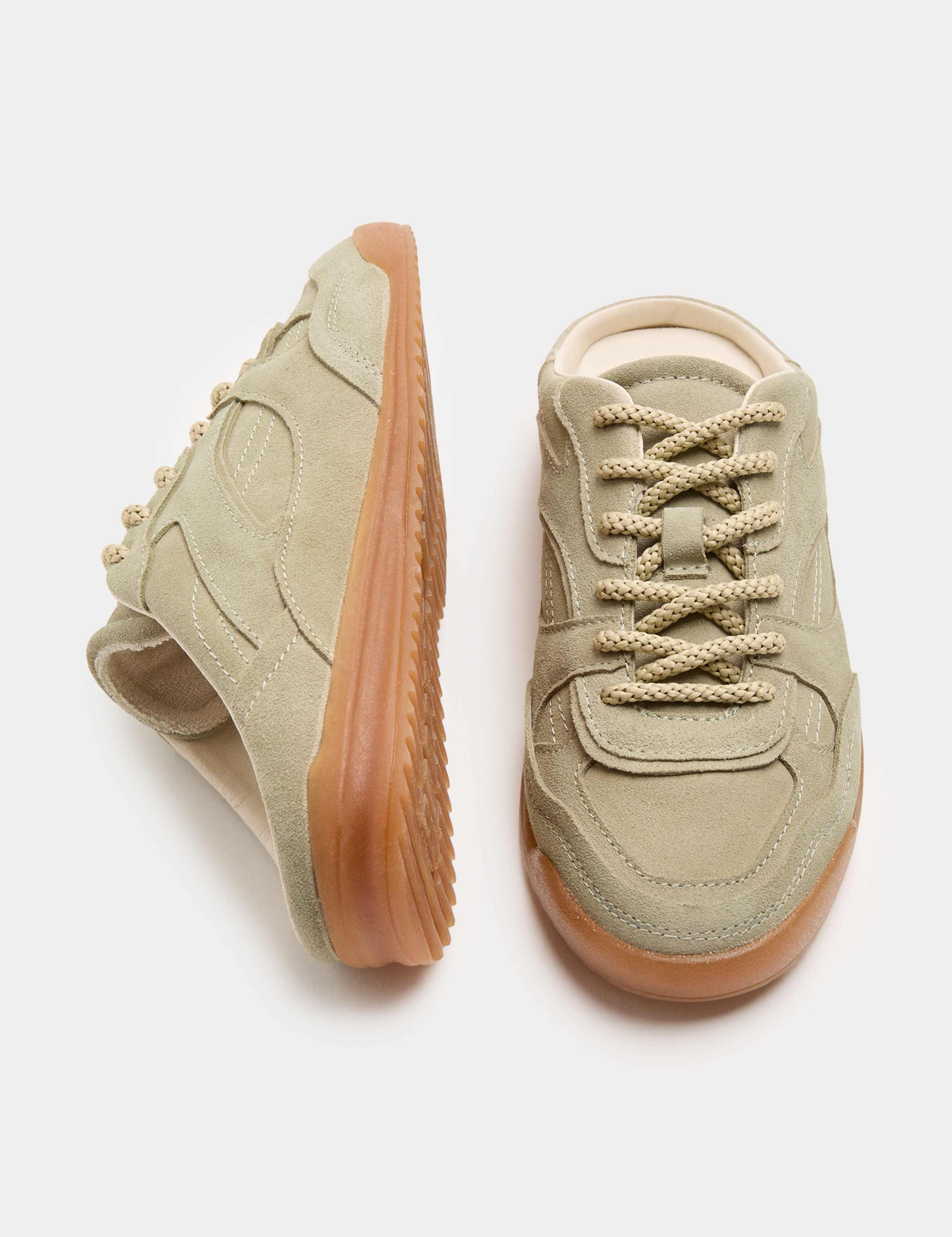 Suede Slip On Mule Trainers