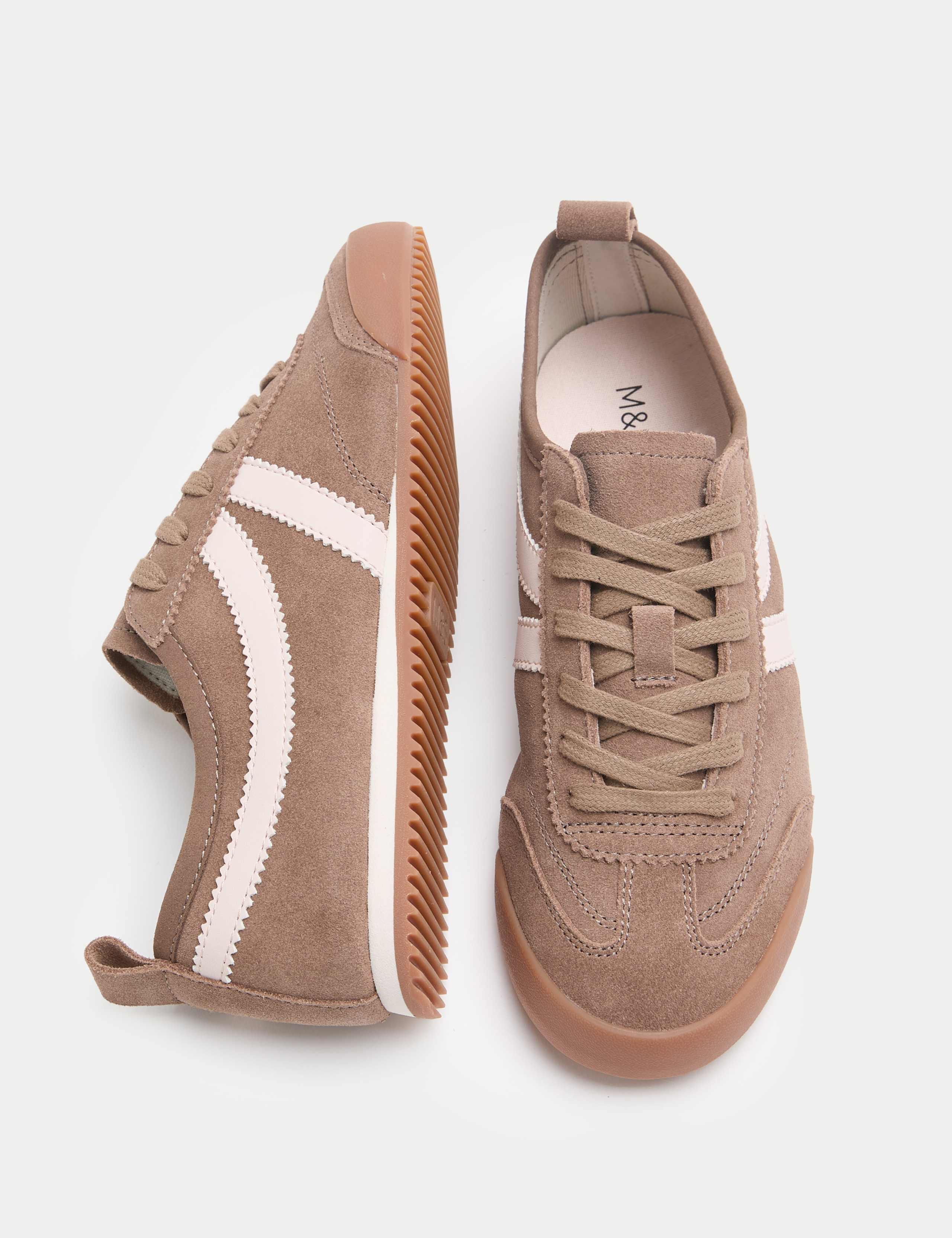 Suede Lace Up Side Detail Runner Trainers